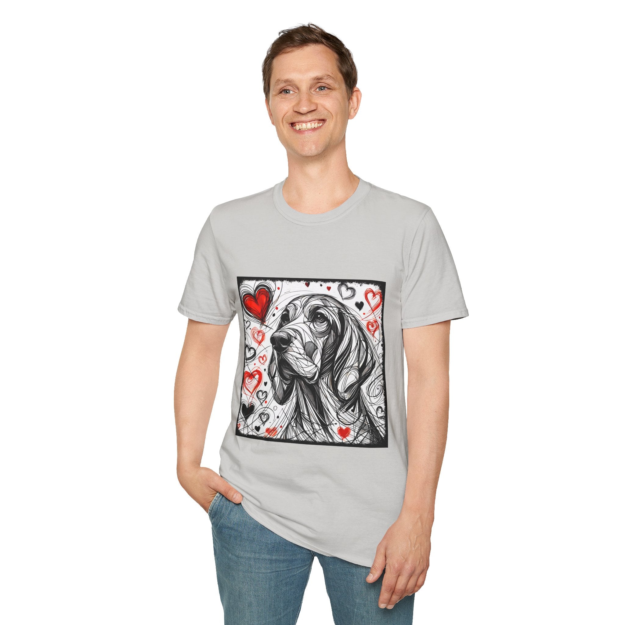 Coonhound Bold Heart Sketch | Unisex Dog T-Shirt