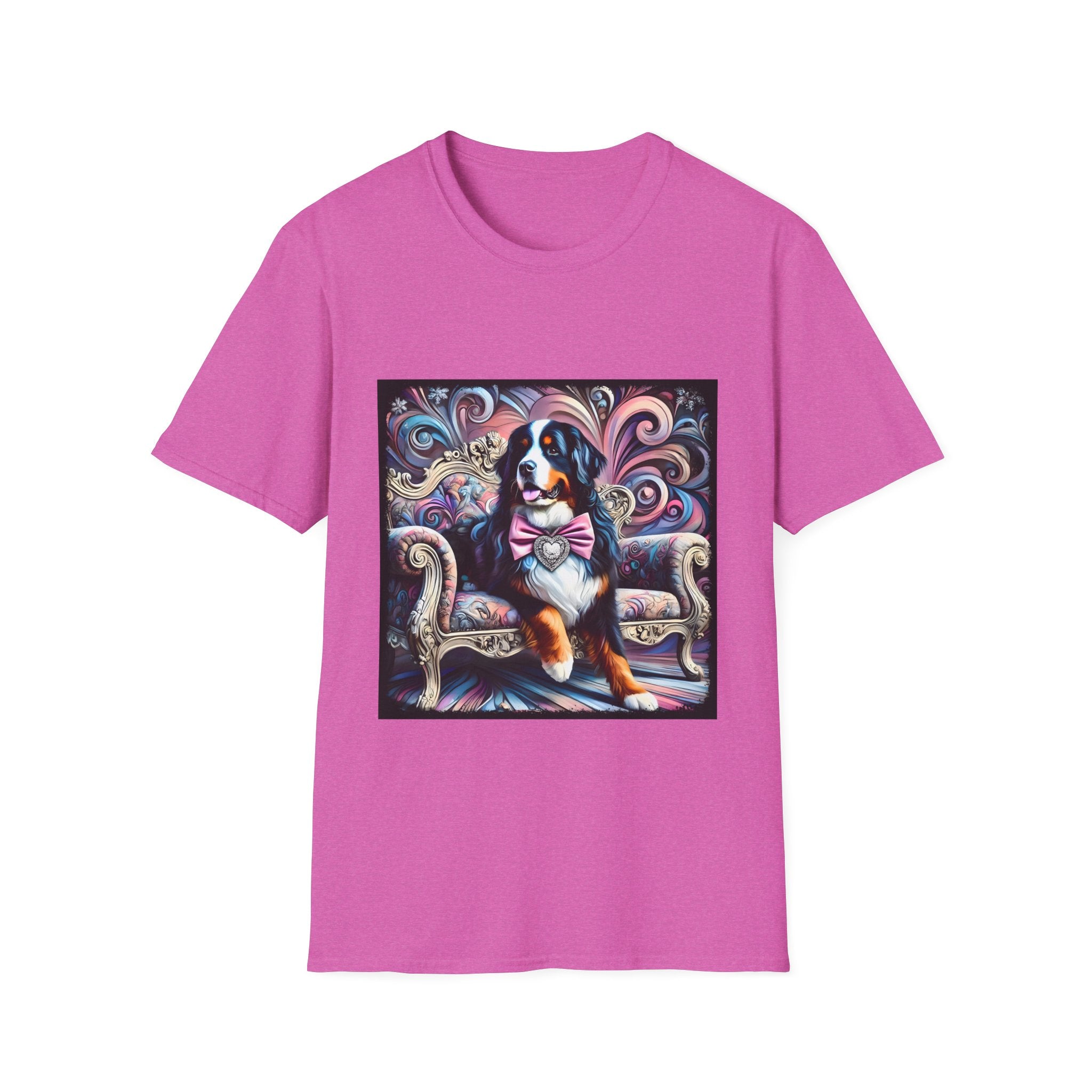 Bernese Mountain Dog Purple Diamond Vivid Swirl | Unisex Dog T-Shirt
