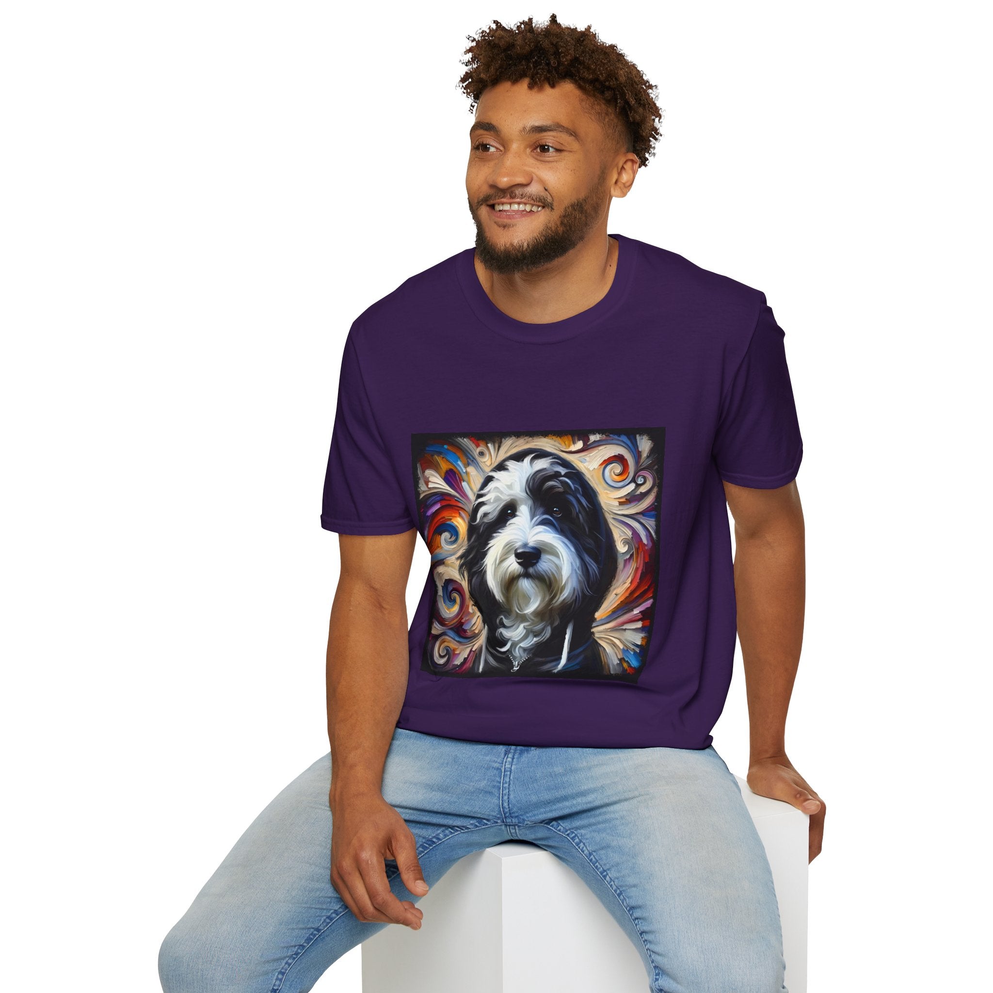 Sheepadoodle Black Hoodie Swirl | Unisex Dog T-Shirt