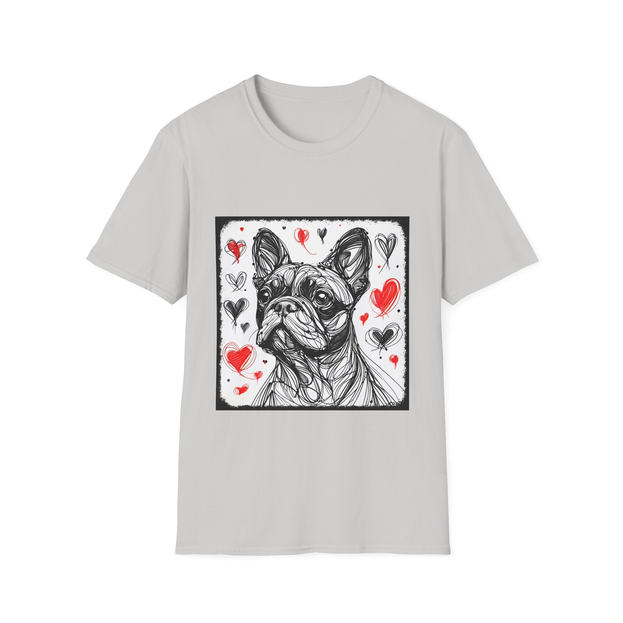 French bulldog Bold Heart Sketch | Unisex Dog T-Shirt