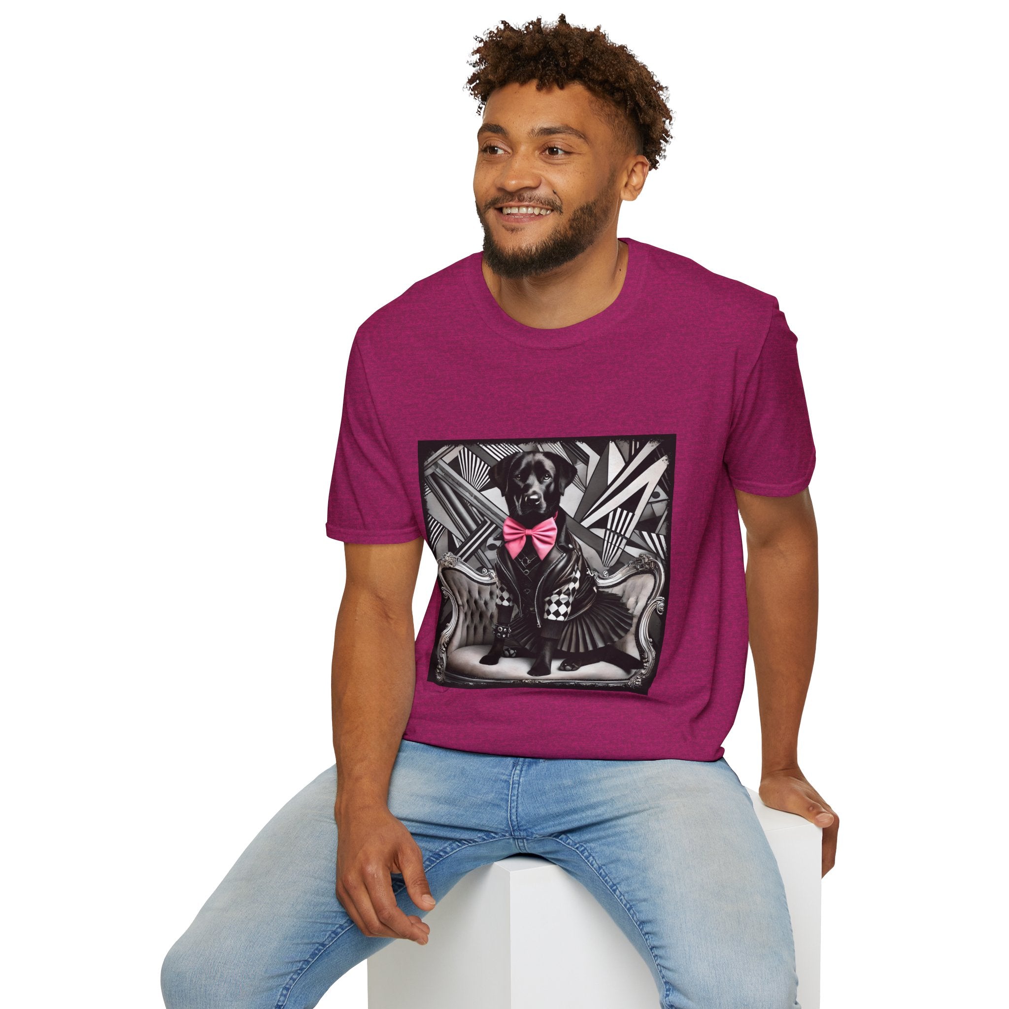 Labrador Retriever B&W Pink Bow Bold | Unisex Dog T-Shirt