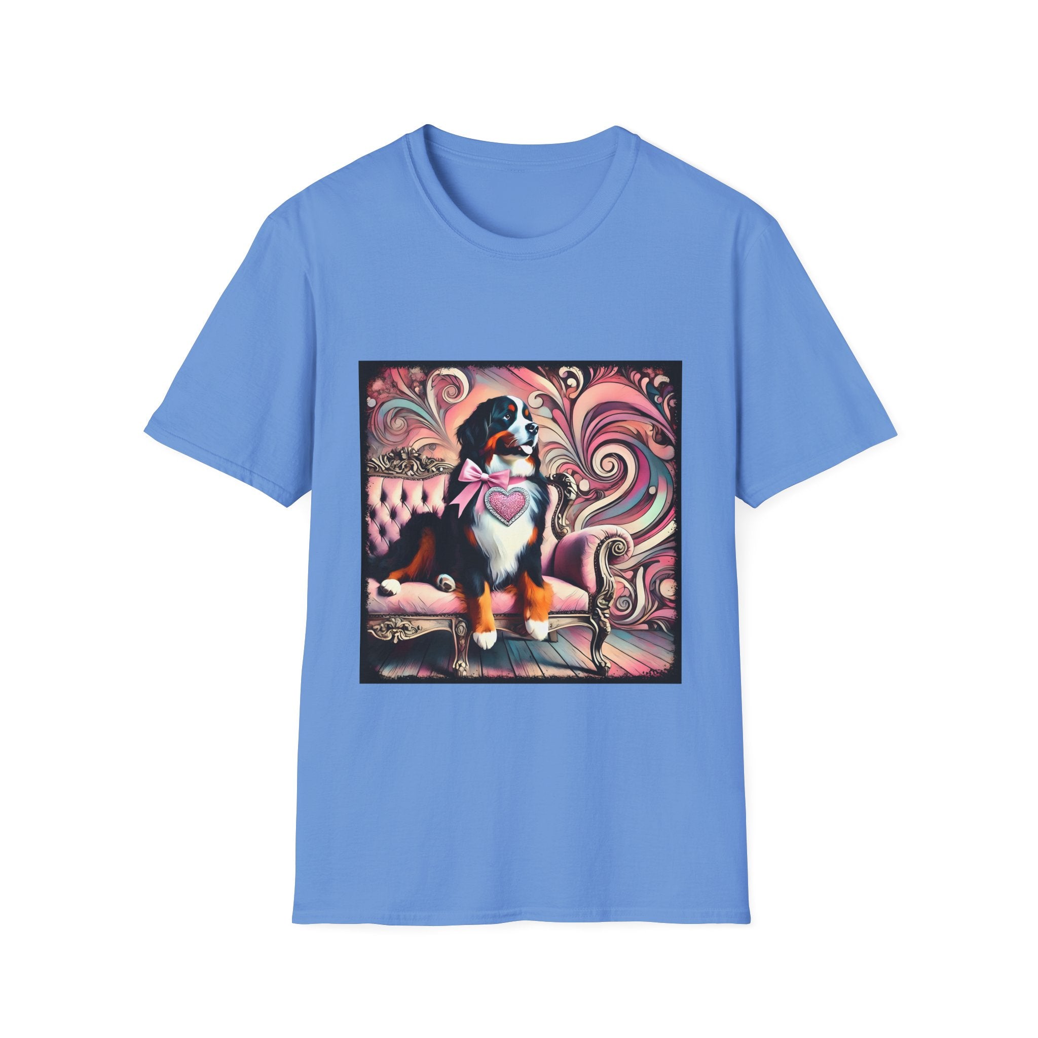 Bernese Mountain Dog Pink Swirl | Unisex Dog T-Shirt