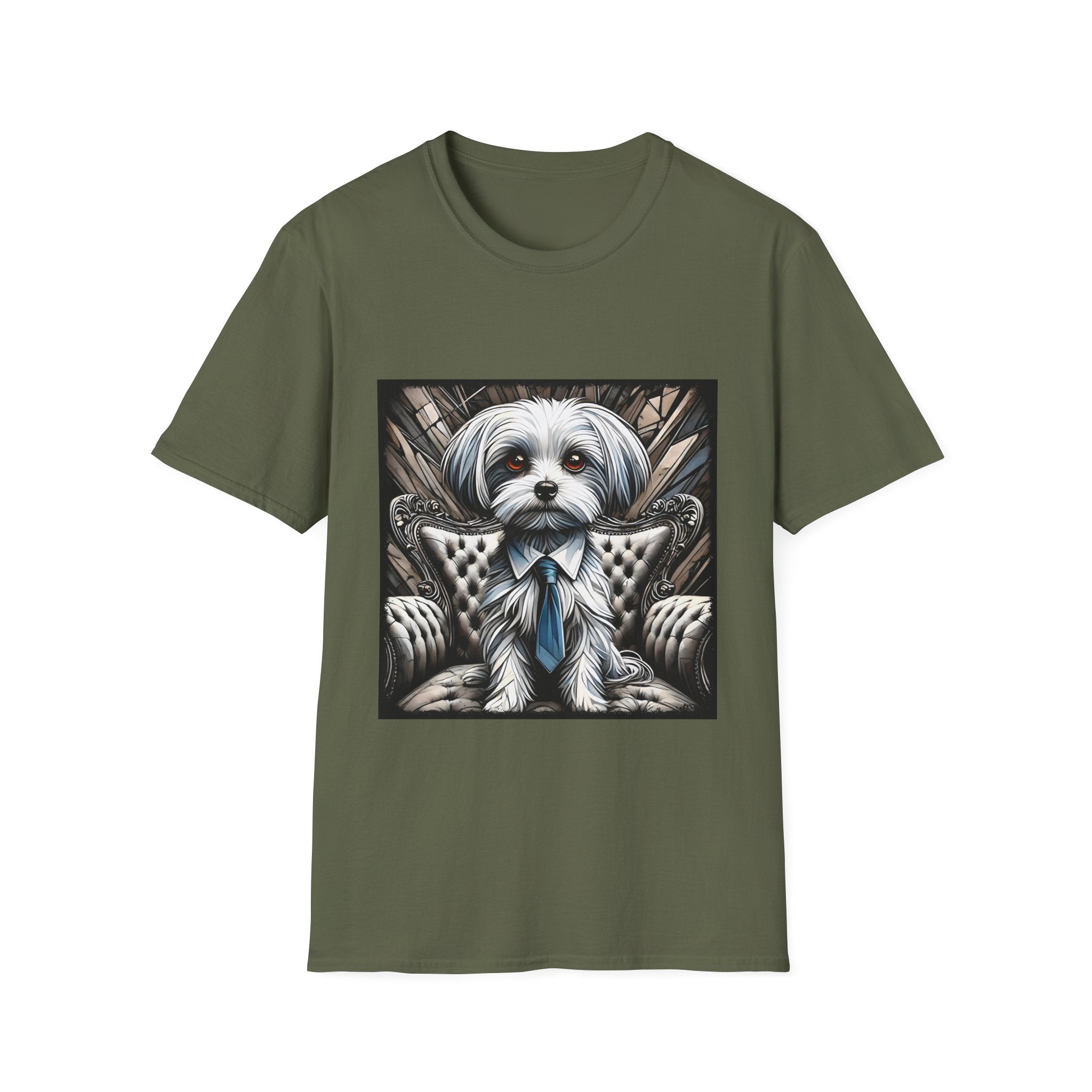 Maltese B&W Bold Eyes | Unisex Dog T-Shirt