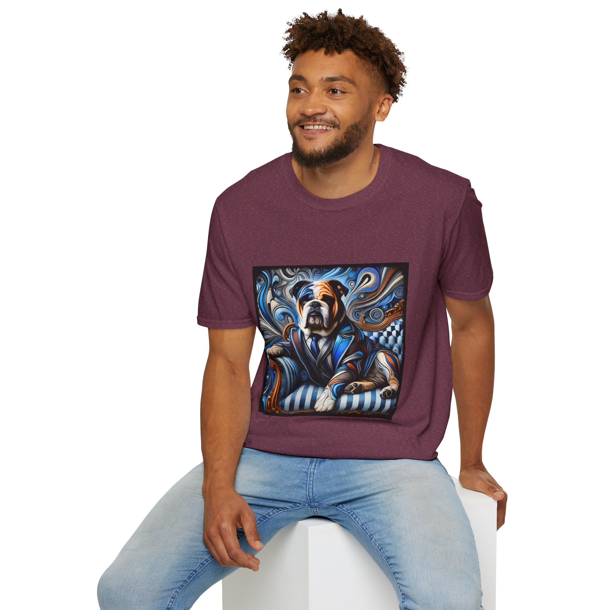 Bulldog Blue Swirl | Unisex Dog T-Shirt