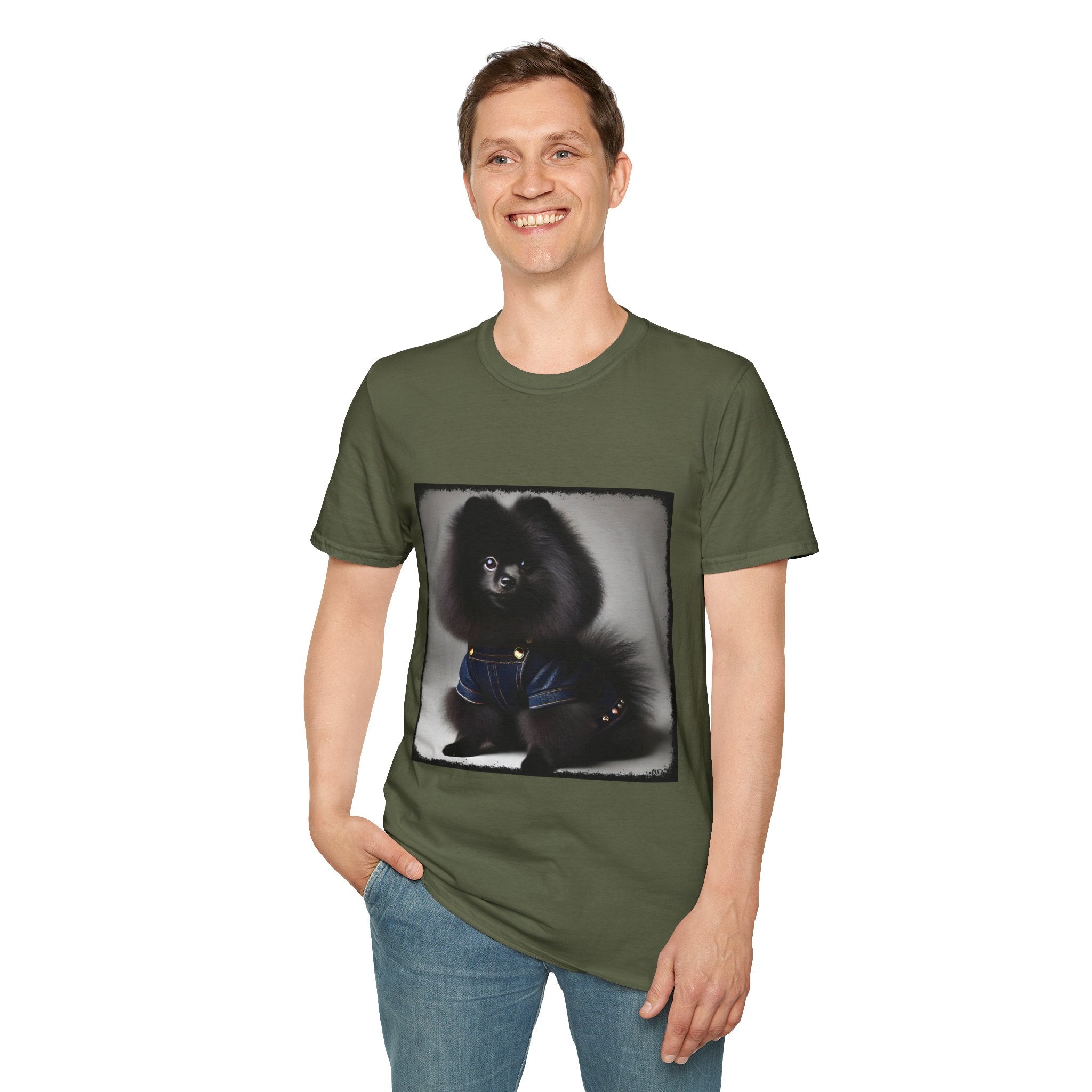 Pomeranian Denim Doll | Unisex Dog T-Shirt