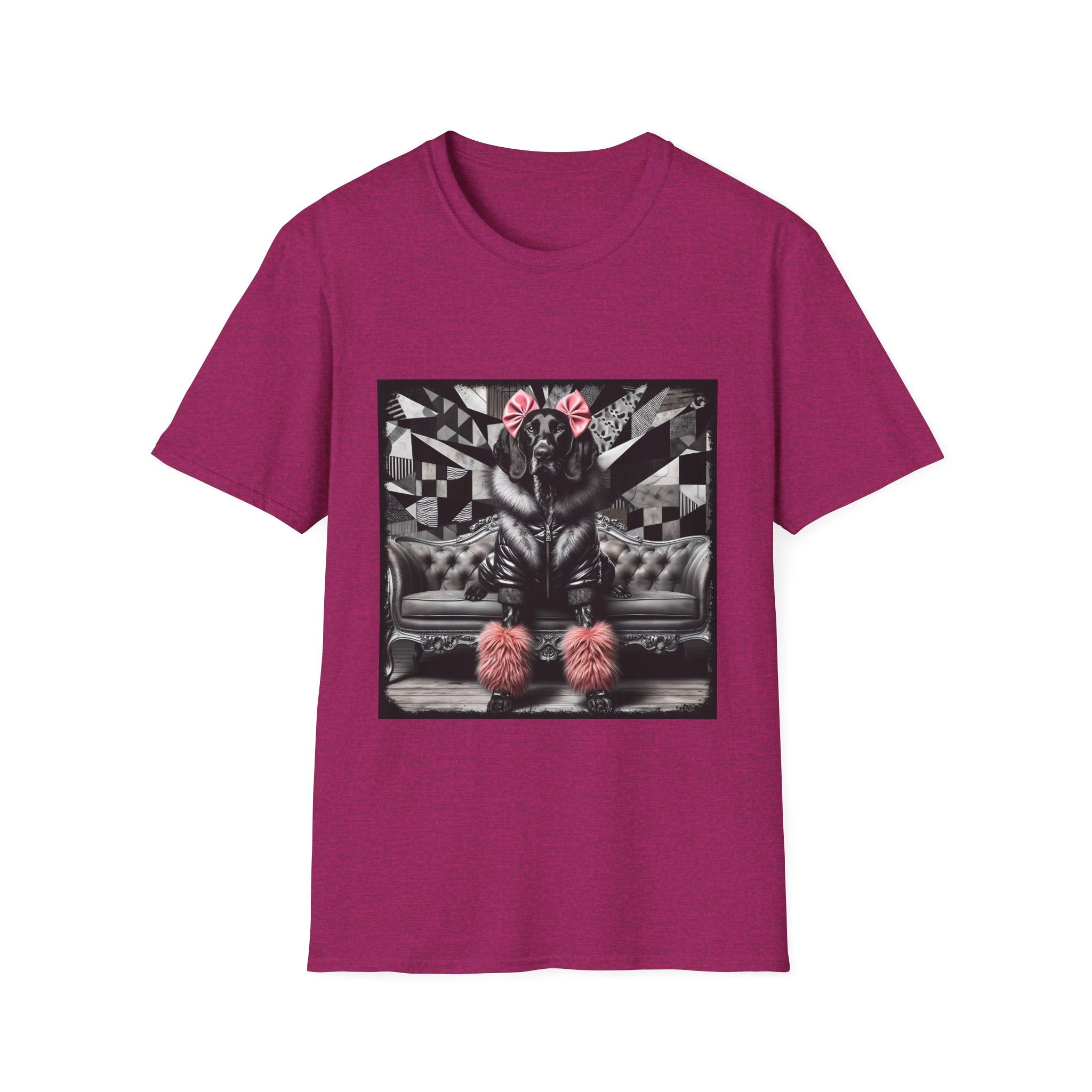 German Shorthaired Pointer B&W Pink Bow Rocker | Unisex Dog T-Shirt