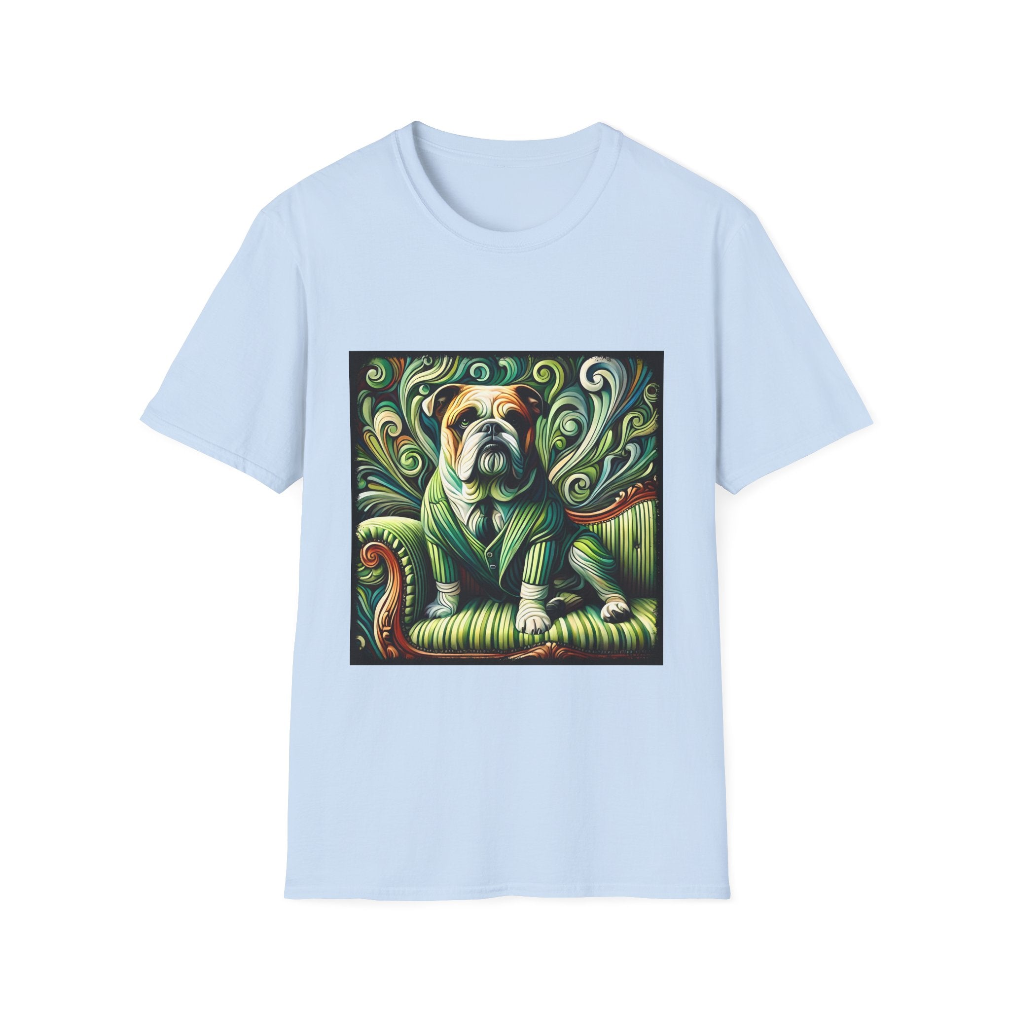 Bulldog Green Swirl | Unisex Dog T-Shirt