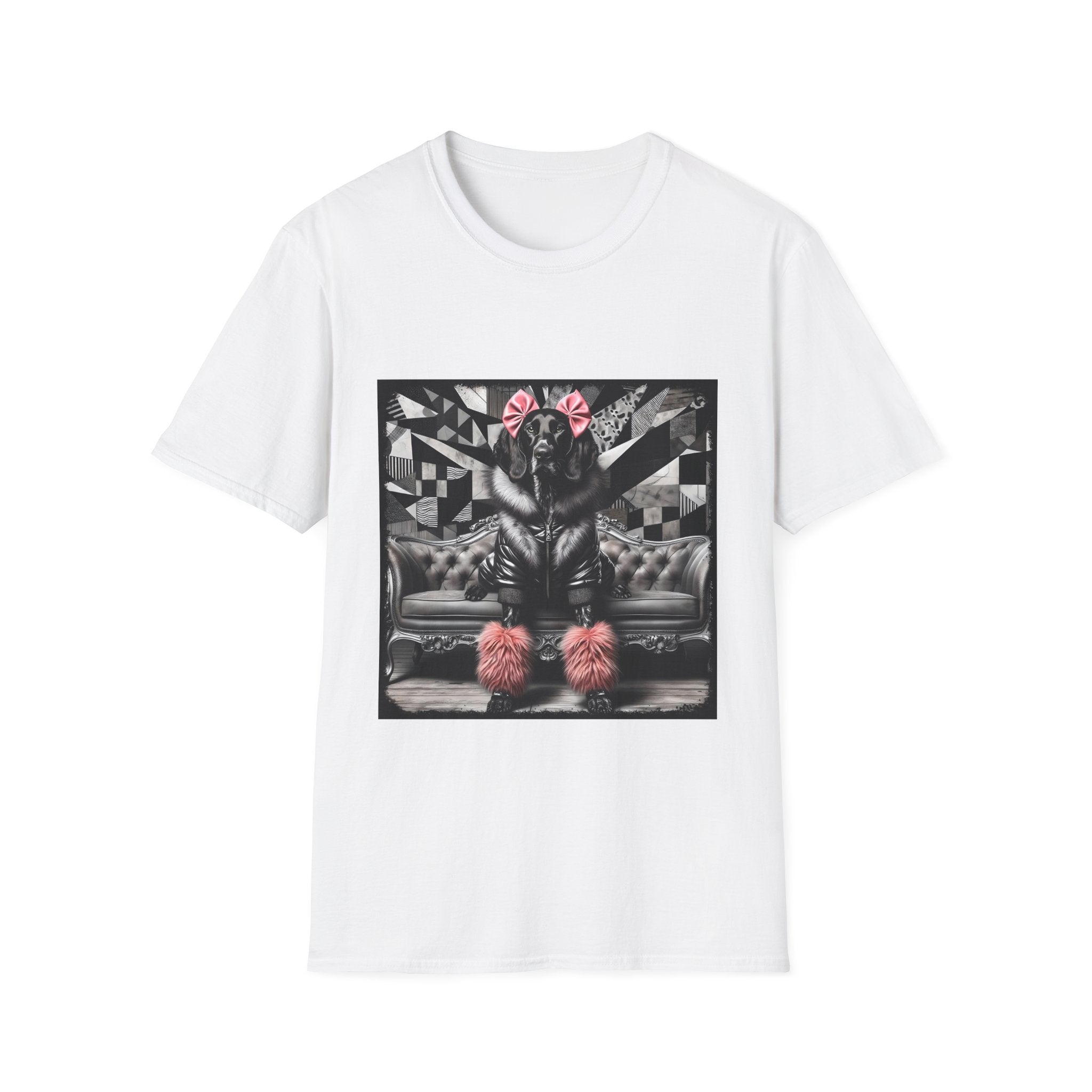 German Shorthaired Pointer B&W Pink Bow Rocker | Unisex Dog T-Shirt