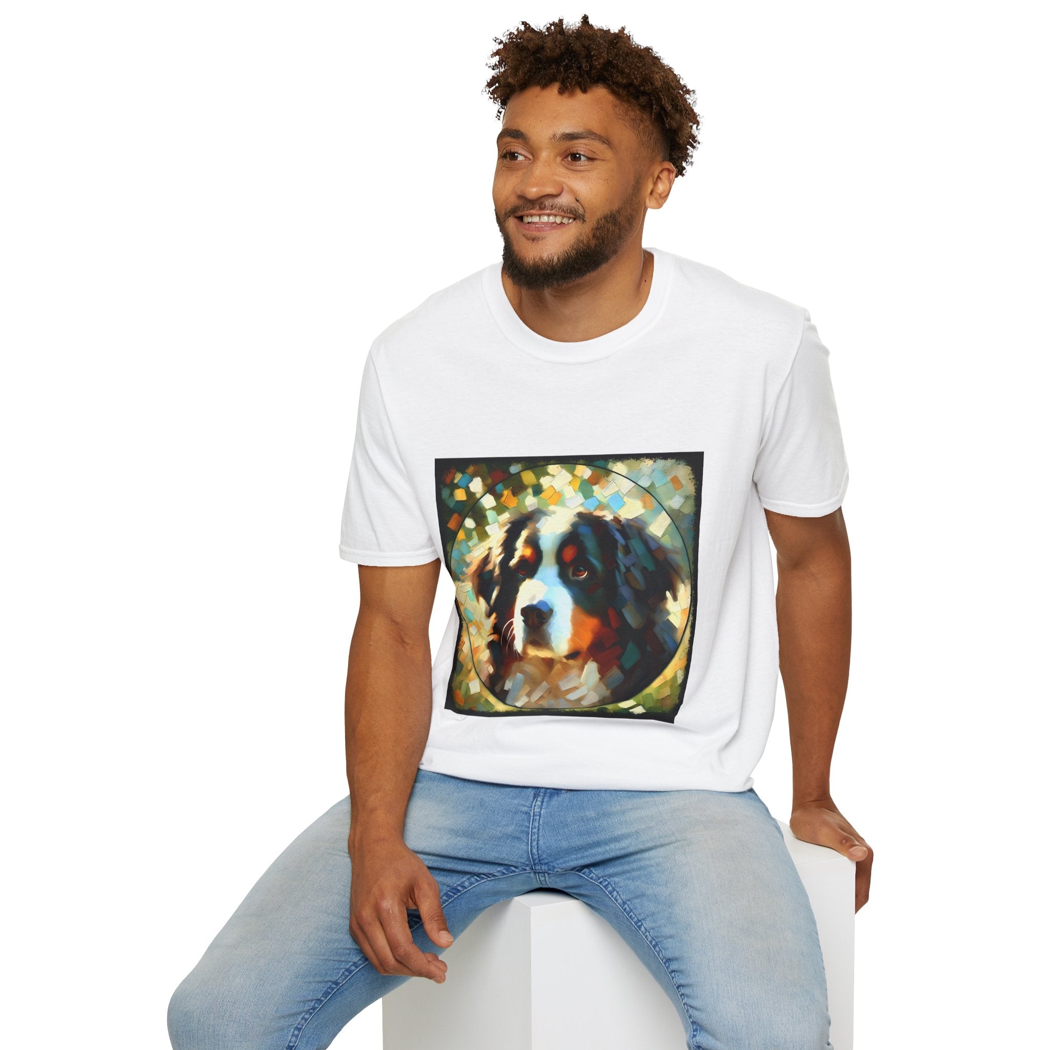 Bernese Mountain Dog Pixel Classic | Unisex Dog T-Shirt