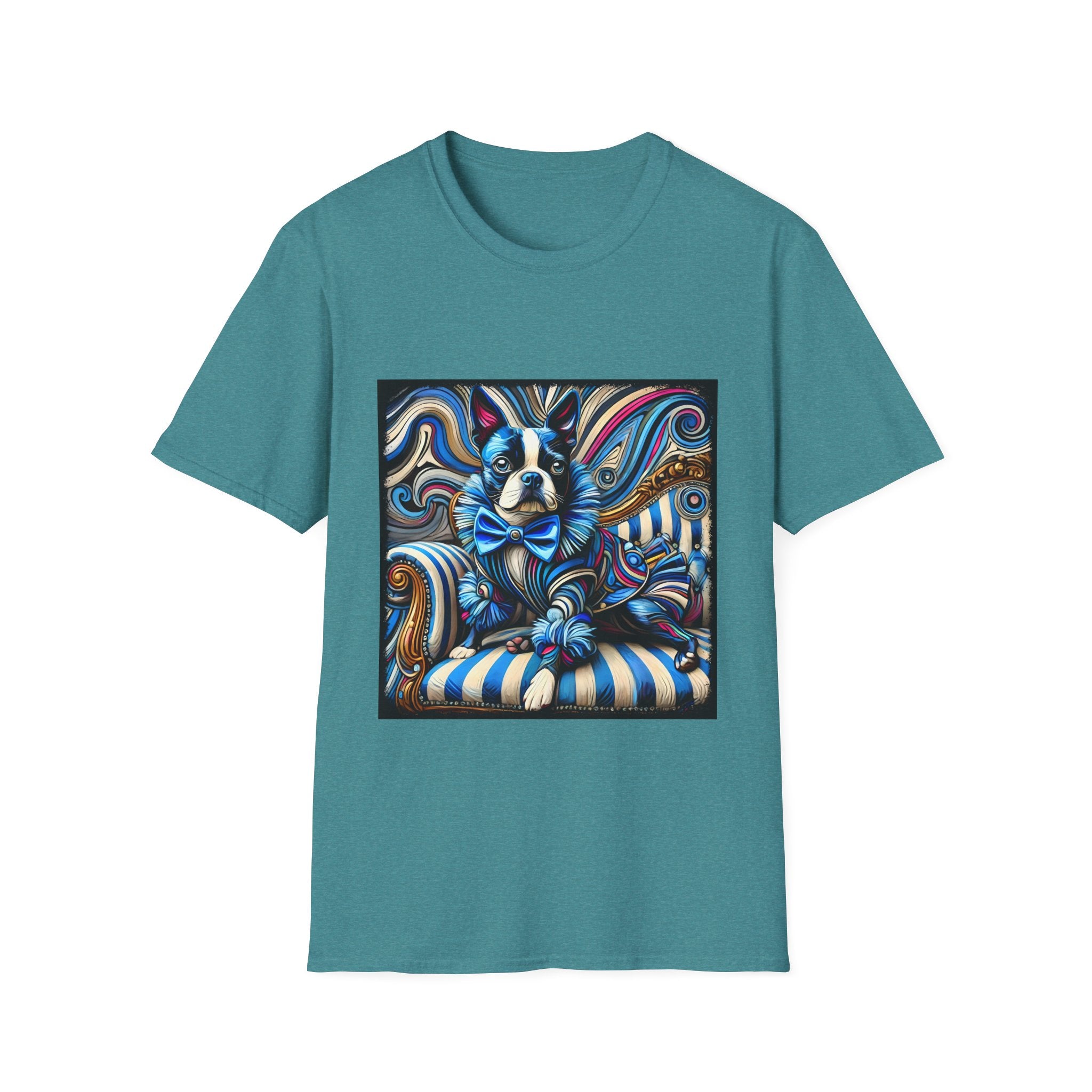 Boston Terrier Blue Rocker | Unisex Dog T-Shirt