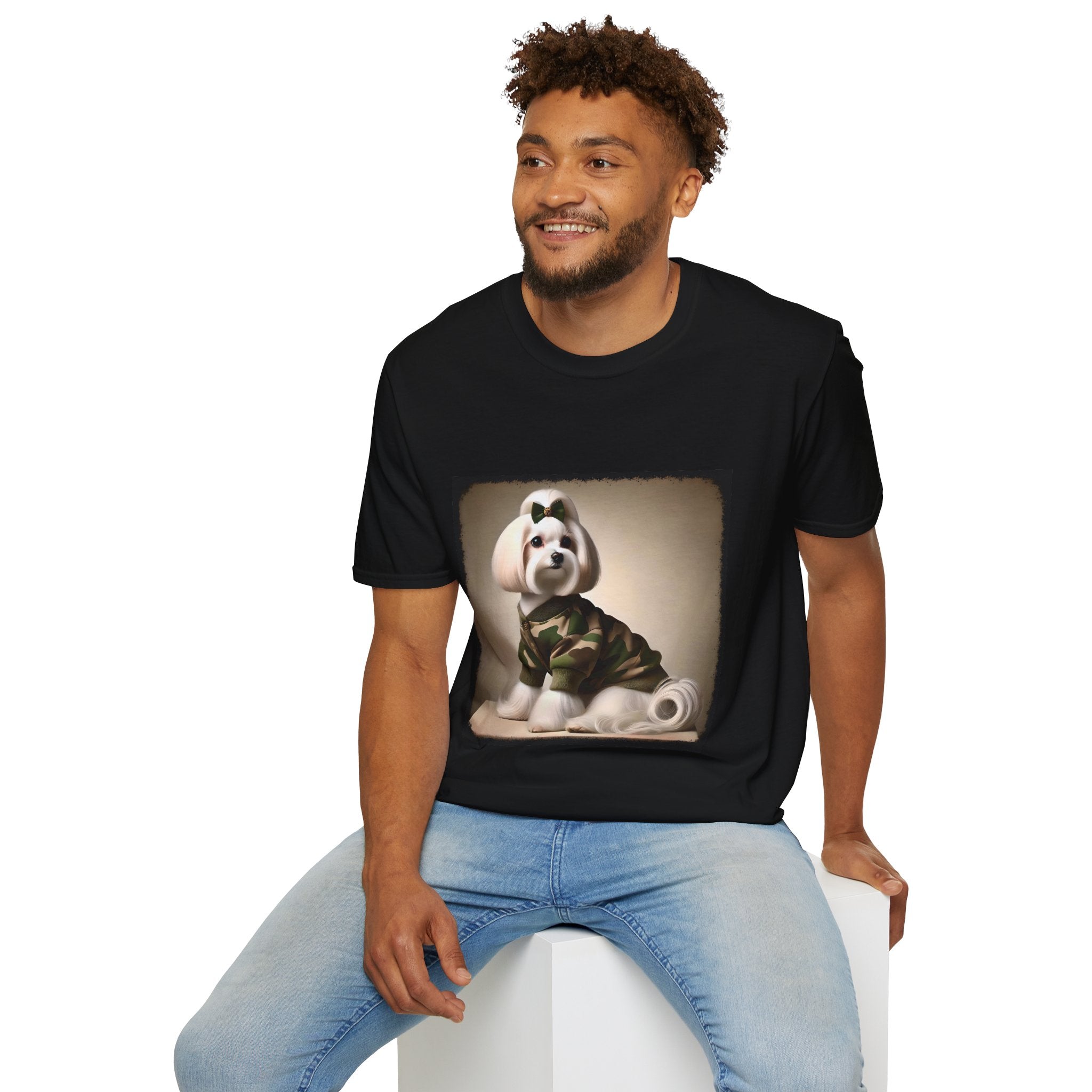 Maltese Camo Cutie | Unisex Dog T-Shirt