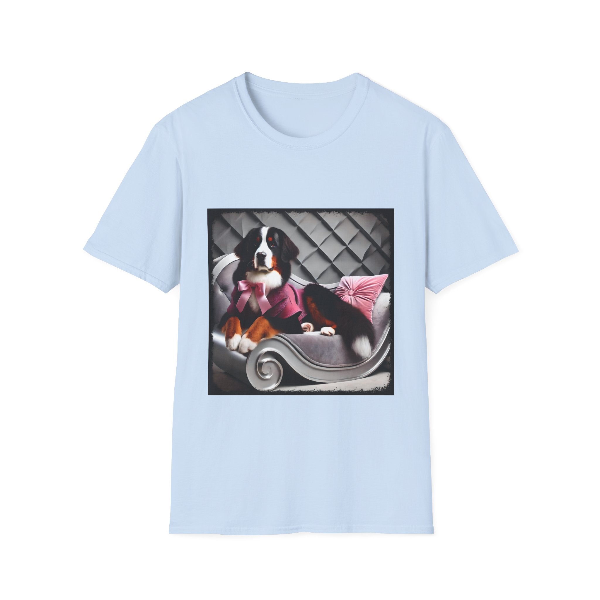 Bernese Mountain Dog Pink Chic | Unisex Dog T-Shirt