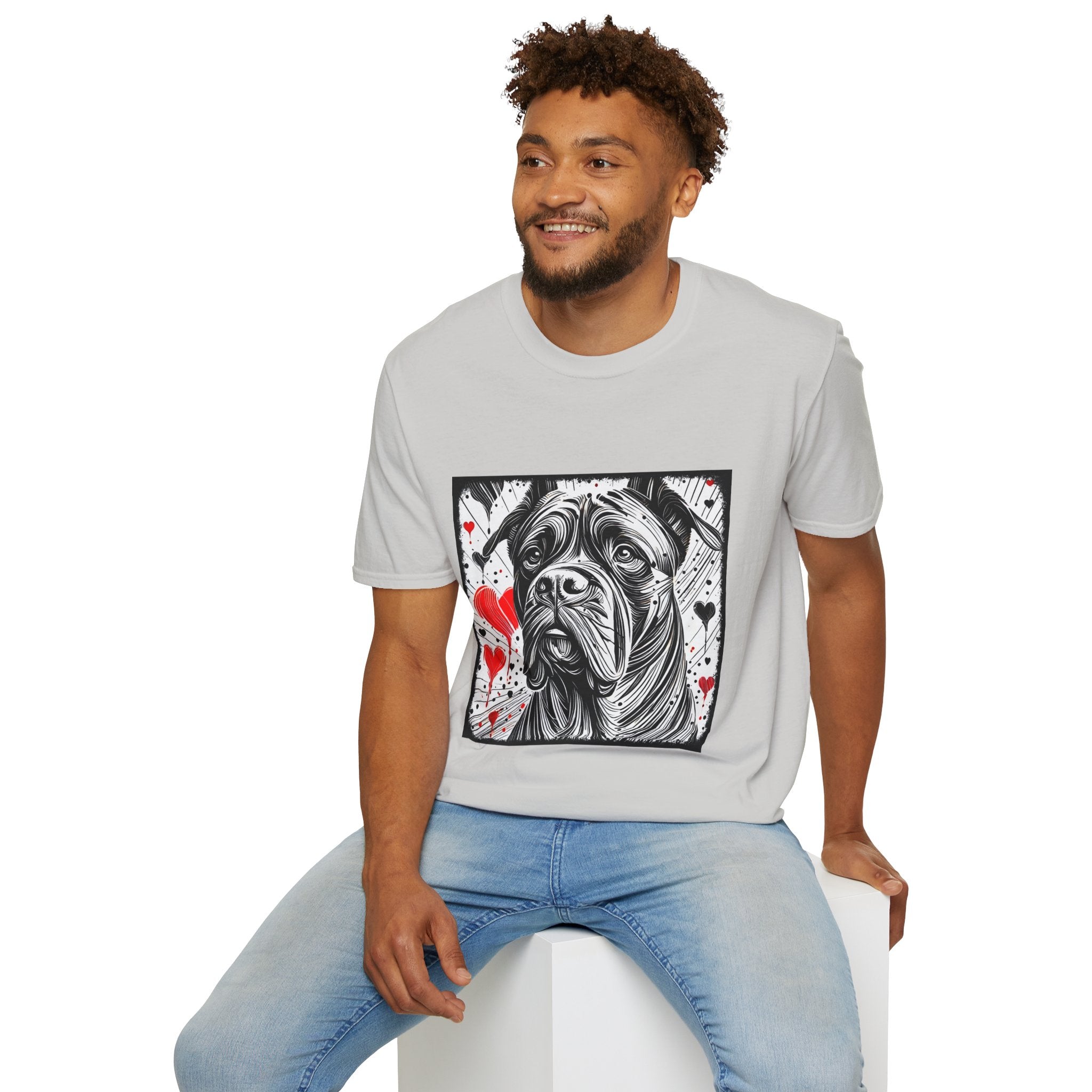 Cane Corso Bold Heart Sketch | Unisex Dog T-Shirt