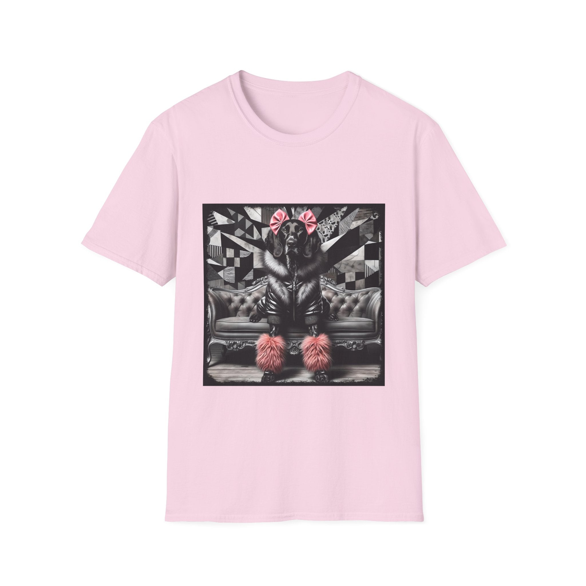 German Shorthaired Pointer B&W Pink Bow Rocker | Unisex Dog T-Shirt