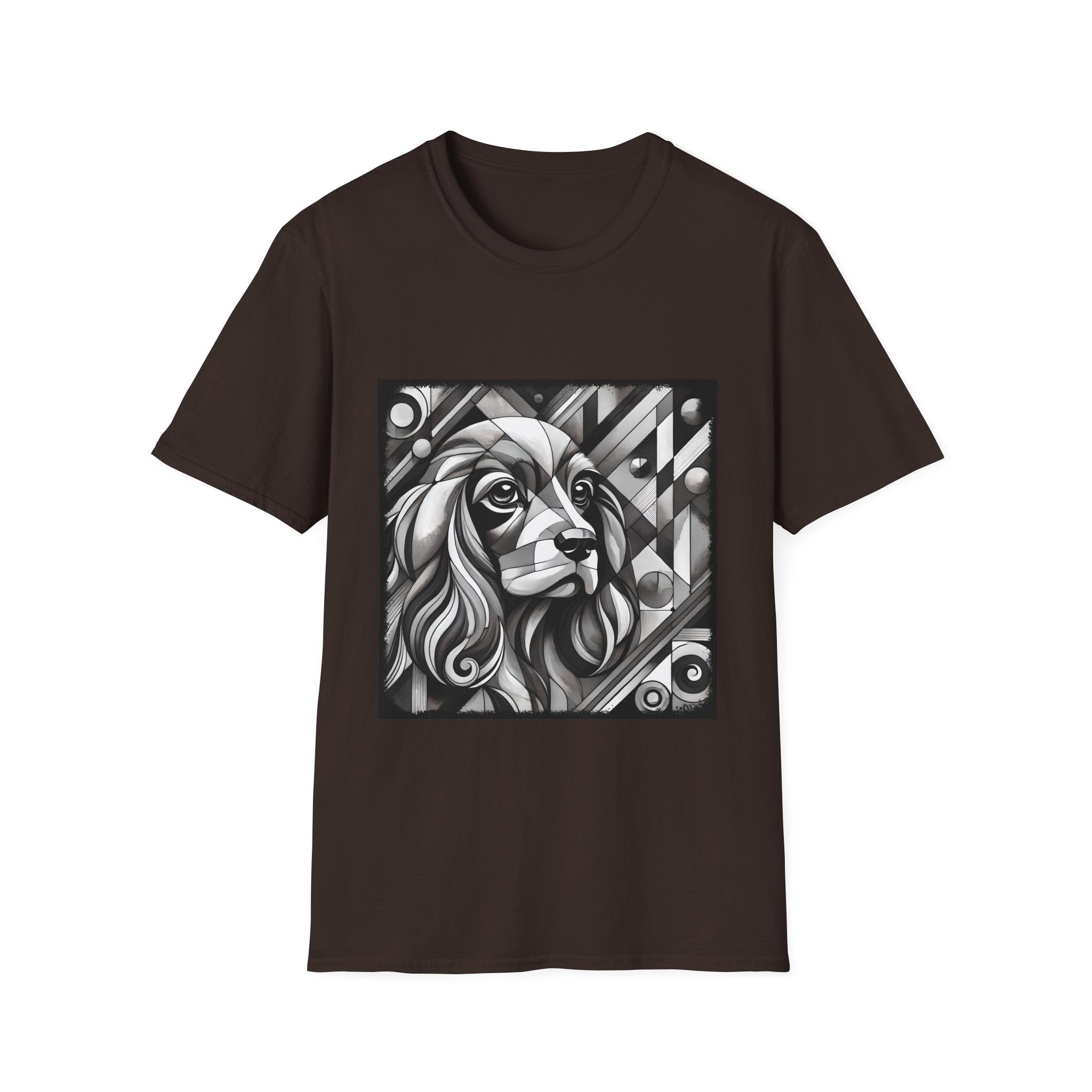 Cocker Spaniel B&W Bold Geometric | Unisex Dog T-Shirt