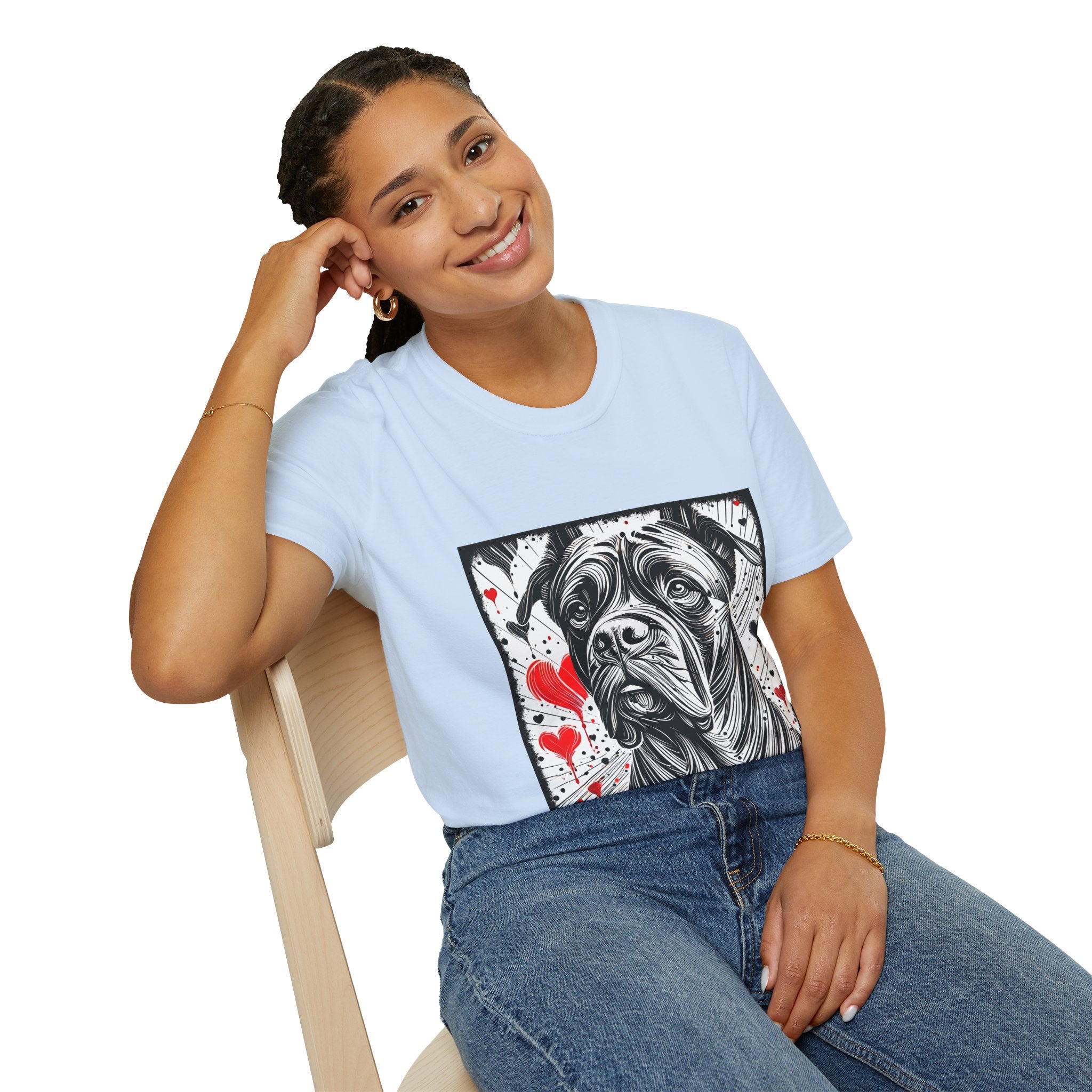 Cane Corso Bold Heart Sketch | Unisex Dog T-Shirt