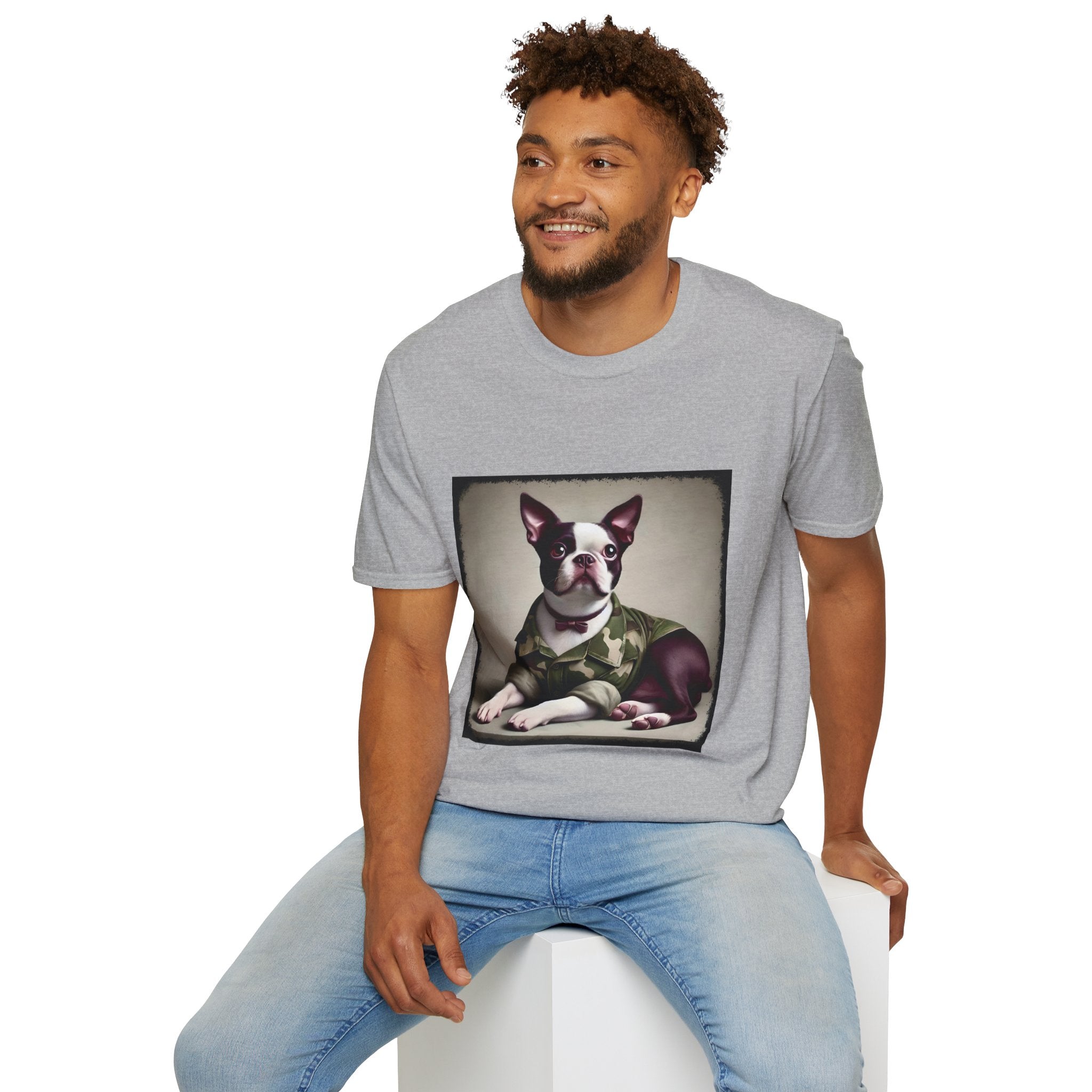Boston Terrier Camo Cutie | Unisex Dog T-Shirt