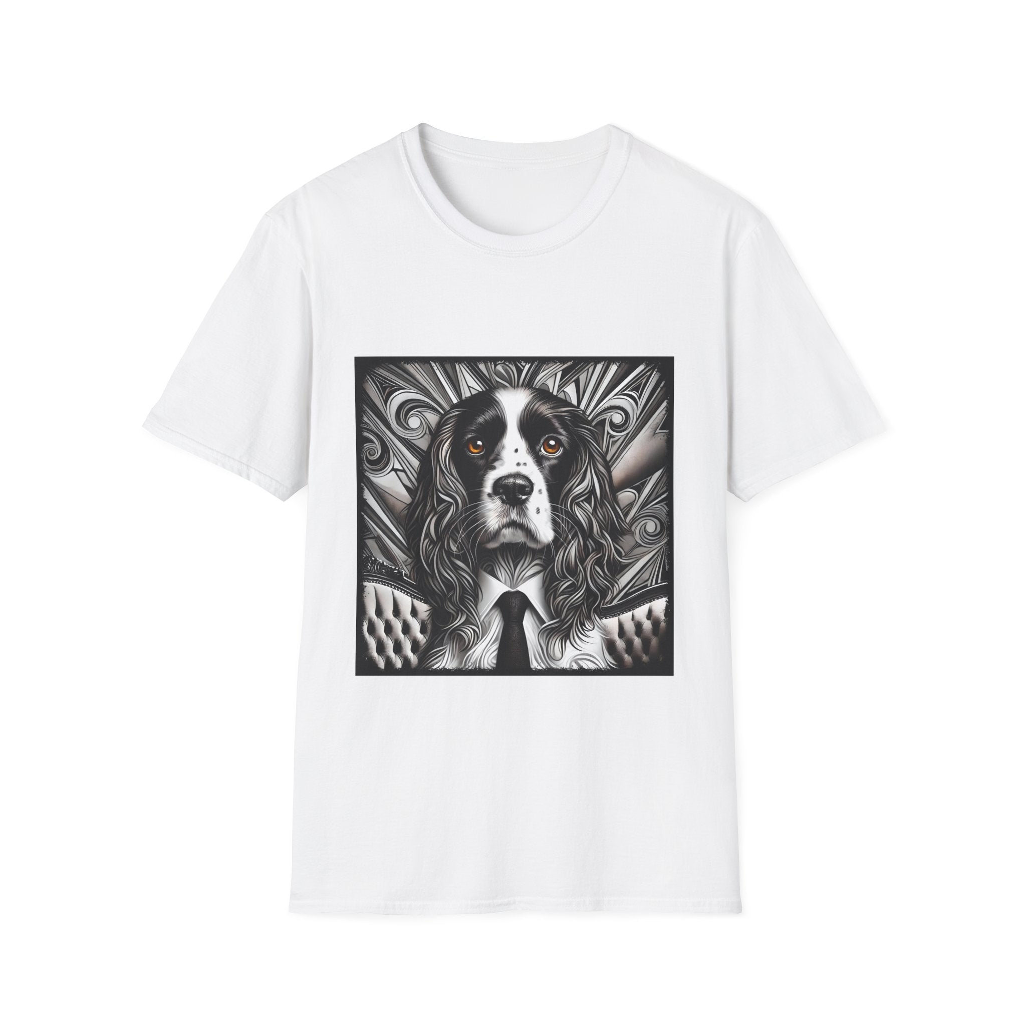 English Springer Spaniel B&W Bold Eyes | Unisex Dog T-Shirt