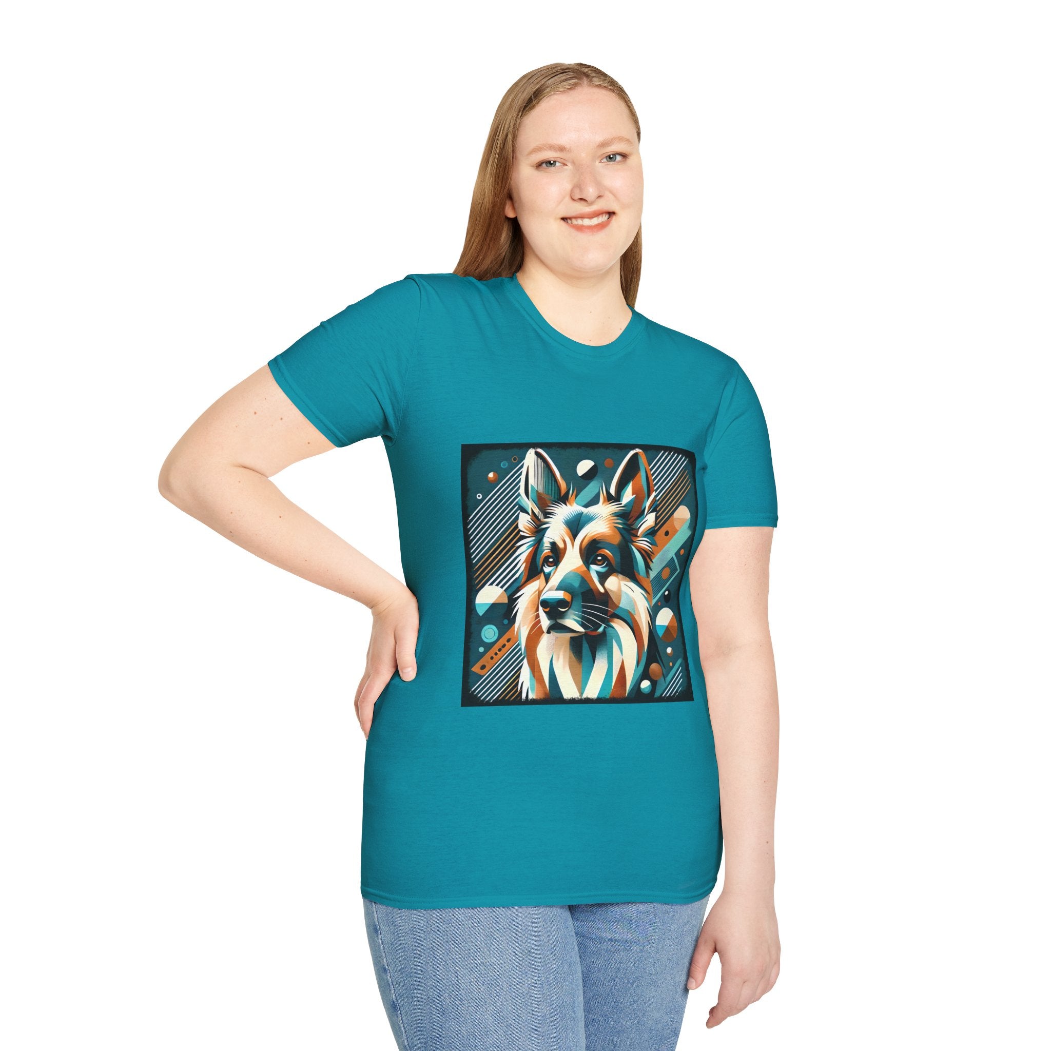German Shepherd Vibrant Geometric | Unisex Dog T-Shirt