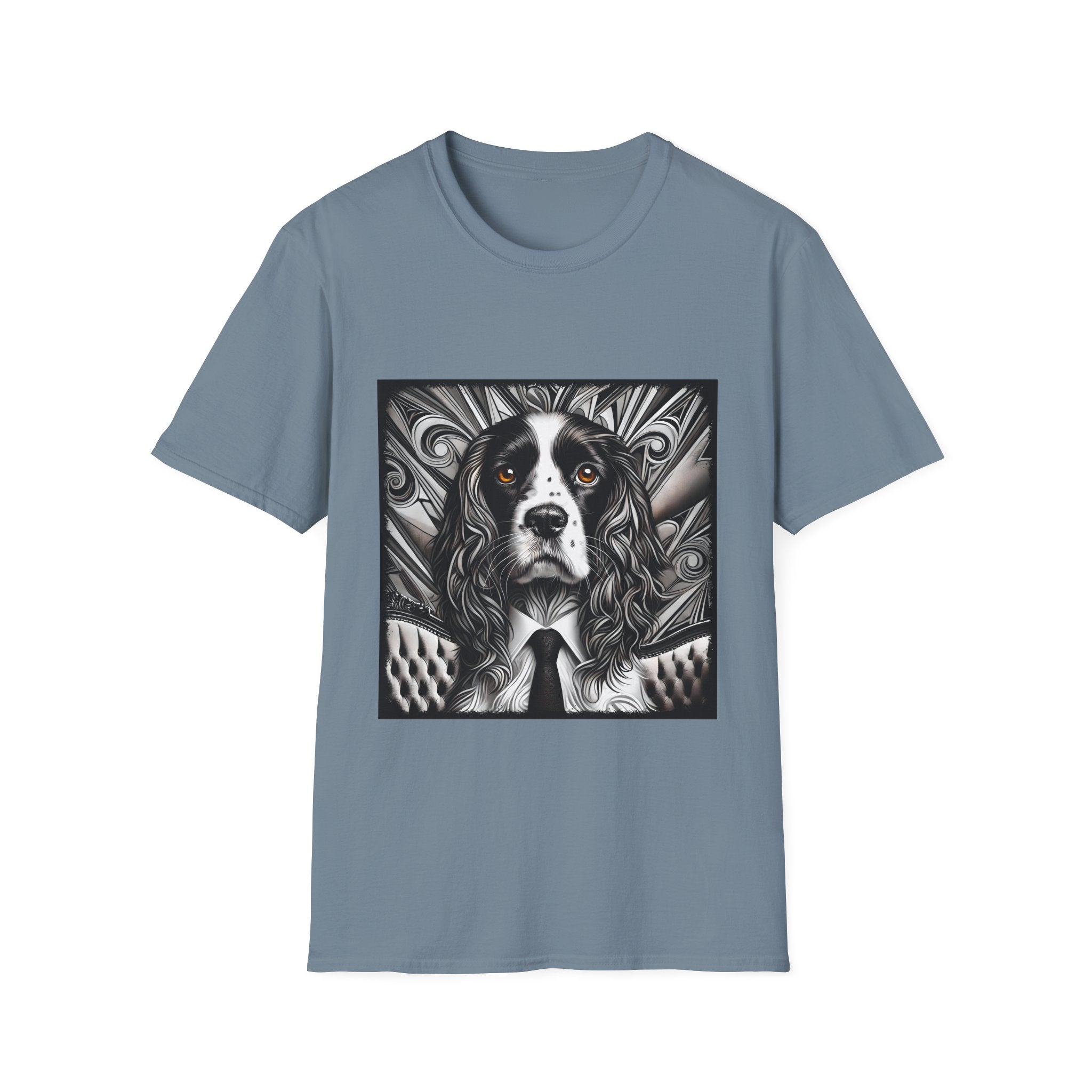 English Springer Spaniel B&W Bold Eyes | Unisex Dog T-Shirt
