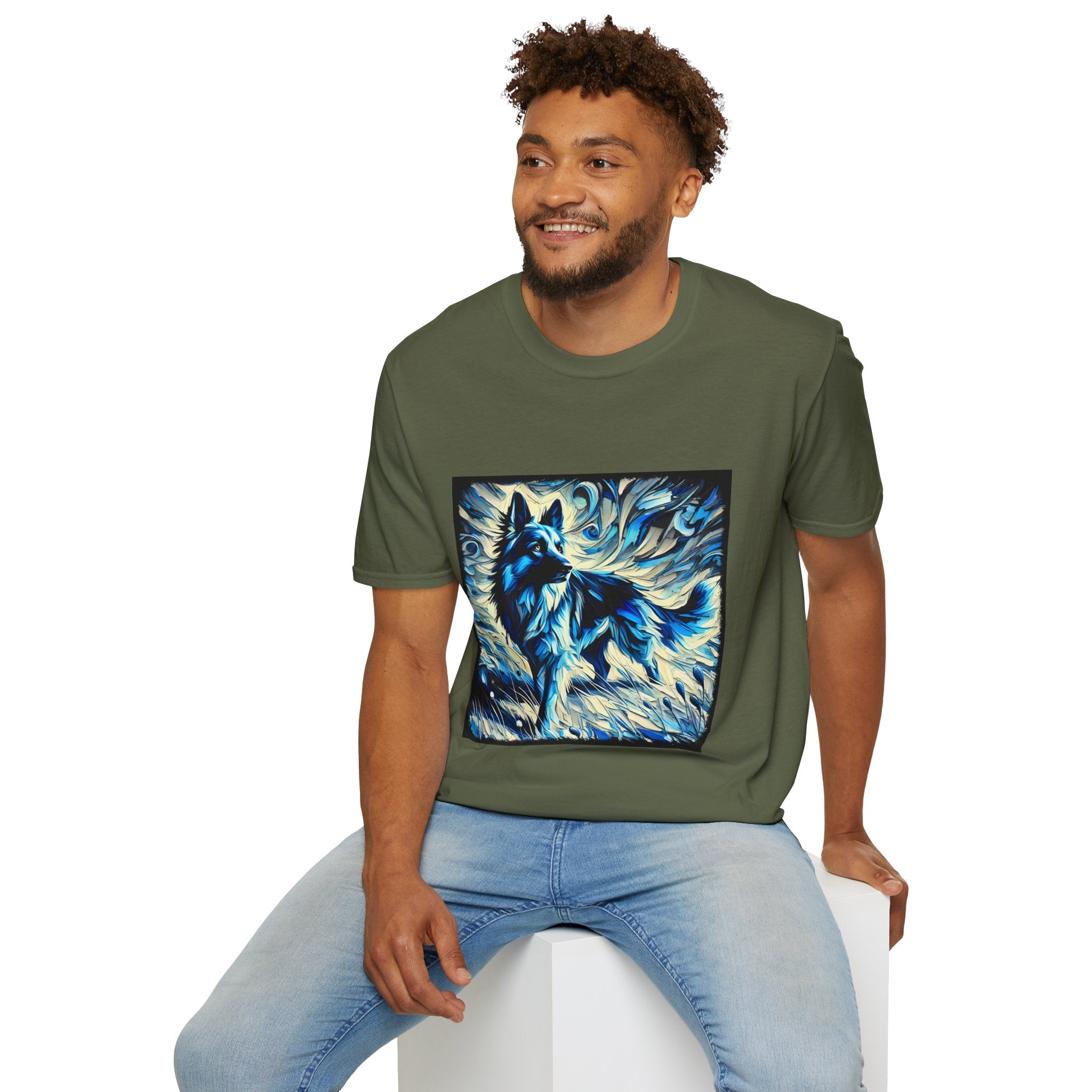 German Shepherd Blue Winter Swirl | Unisex Dog T-Shirt