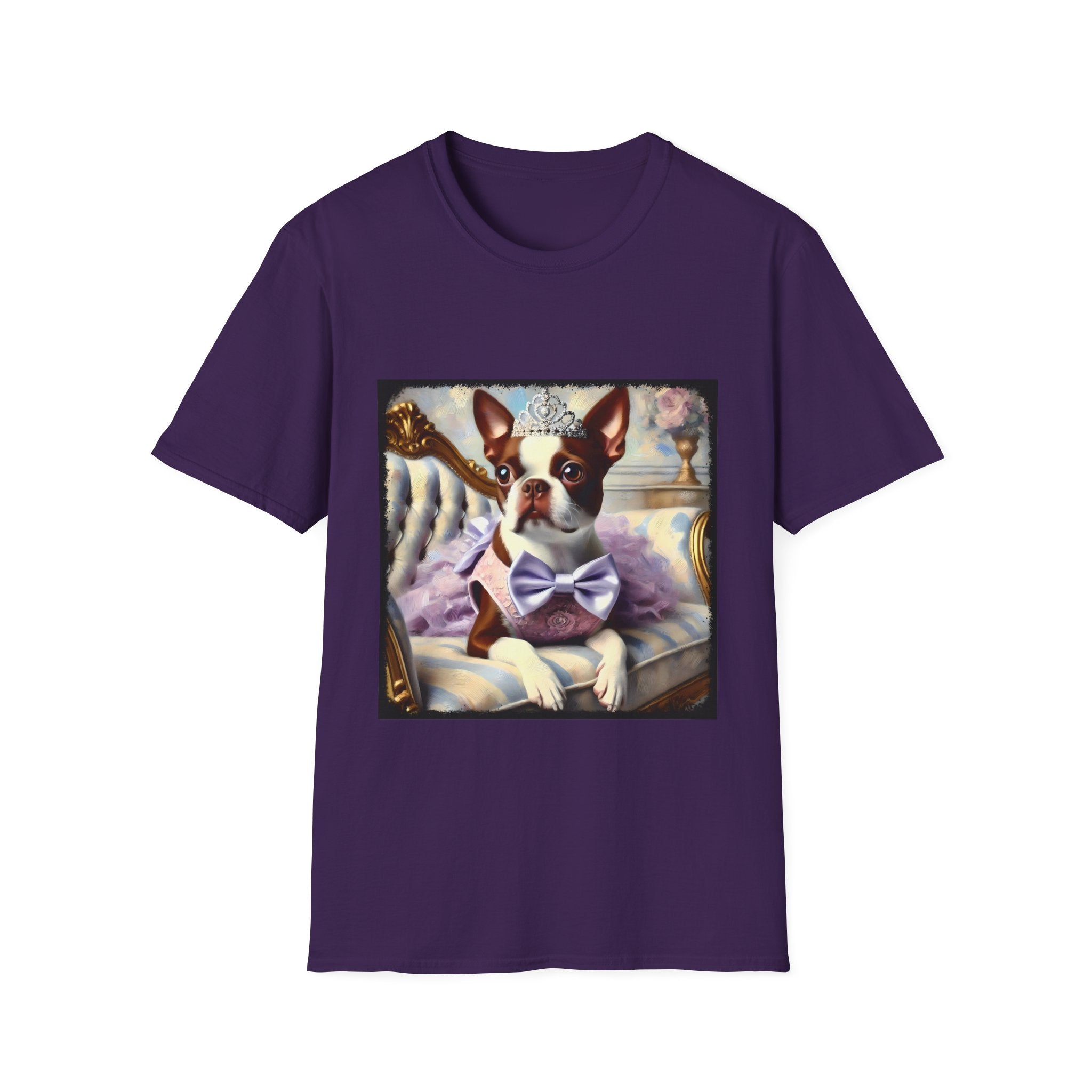 Boston Terrier Purple Princess Classic | Unisex Dog T-Shirt