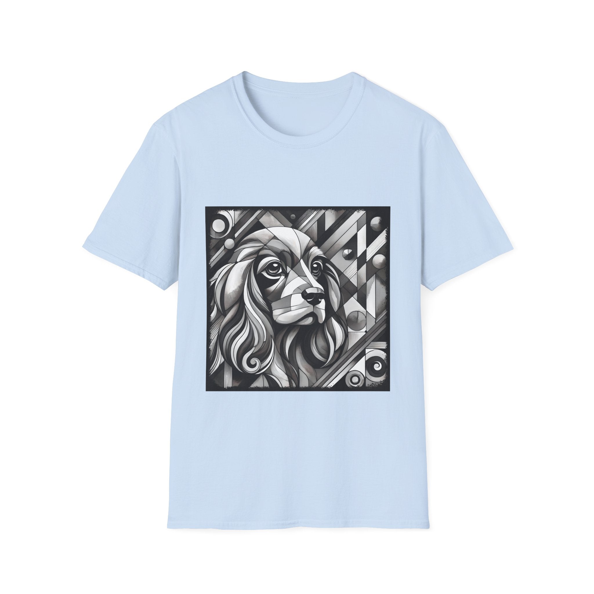 Cocker Spaniel B&W Bold Geometric | Unisex Dog T-Shirt