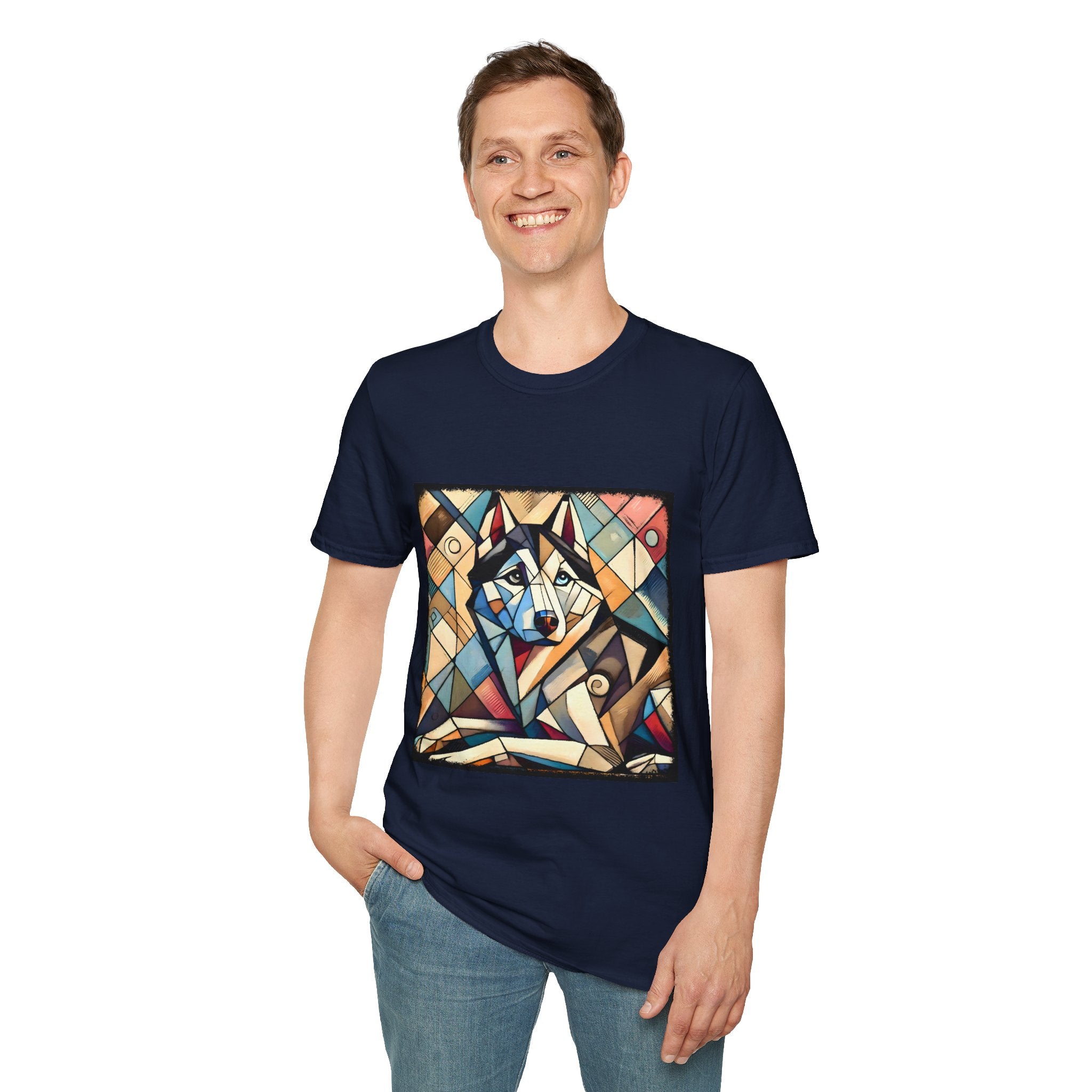 Siberian Husky Glass Geometric | Unisex Dog T-Shirt