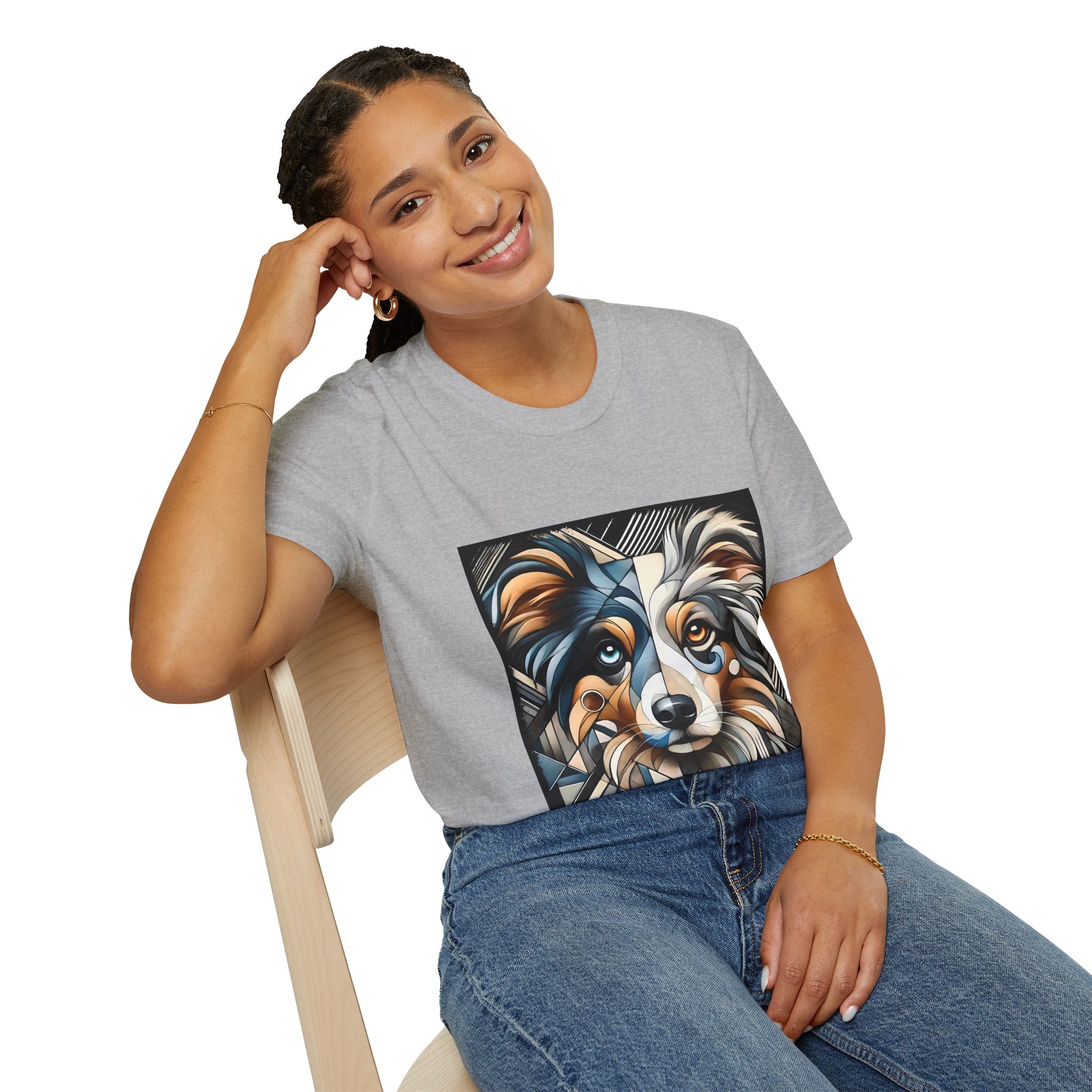 Miniature American Shepherd Merle Geometric | Unisex Dog T-Shirt