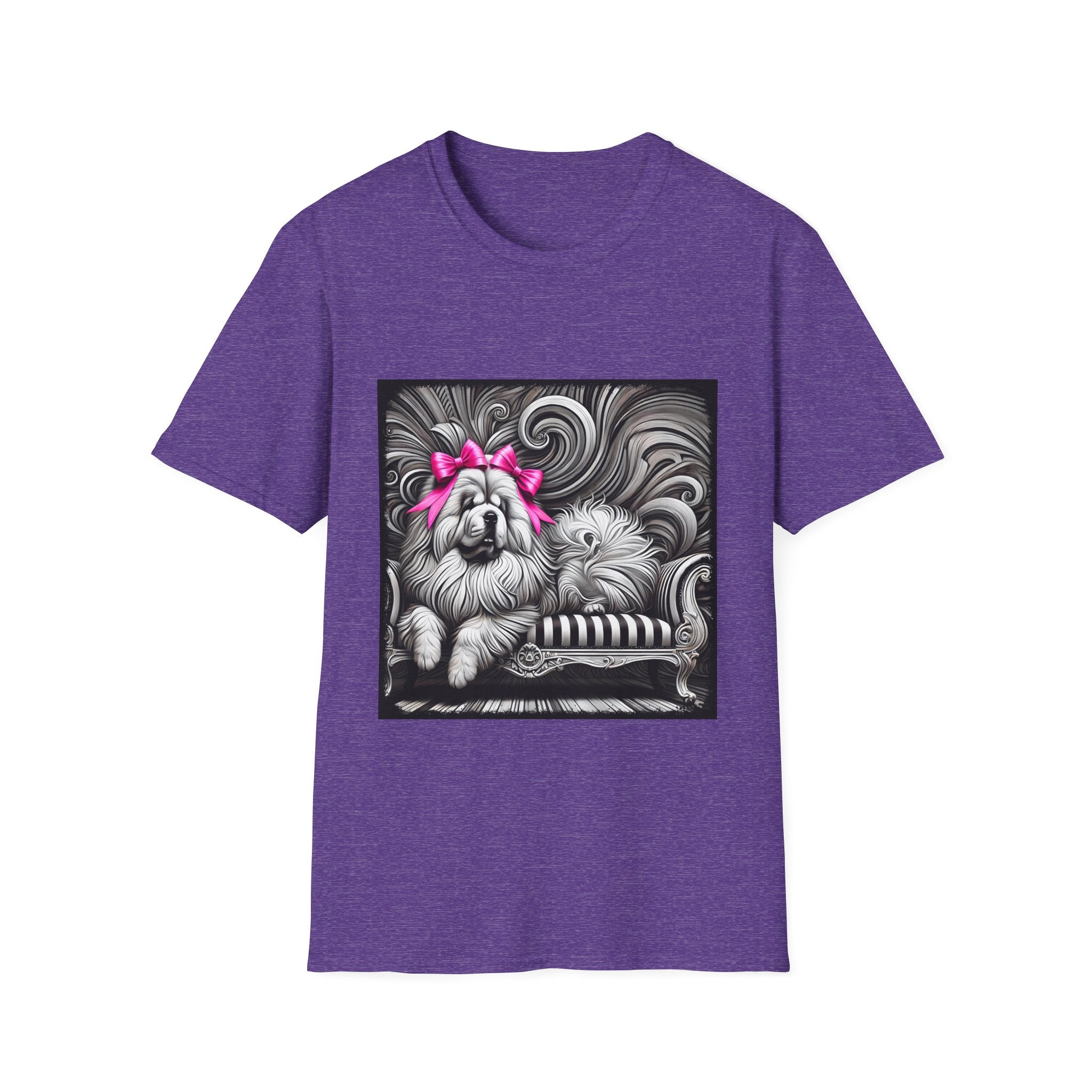 Chow Chow B&W Pink Bow | Unisex Dog T-Shirt