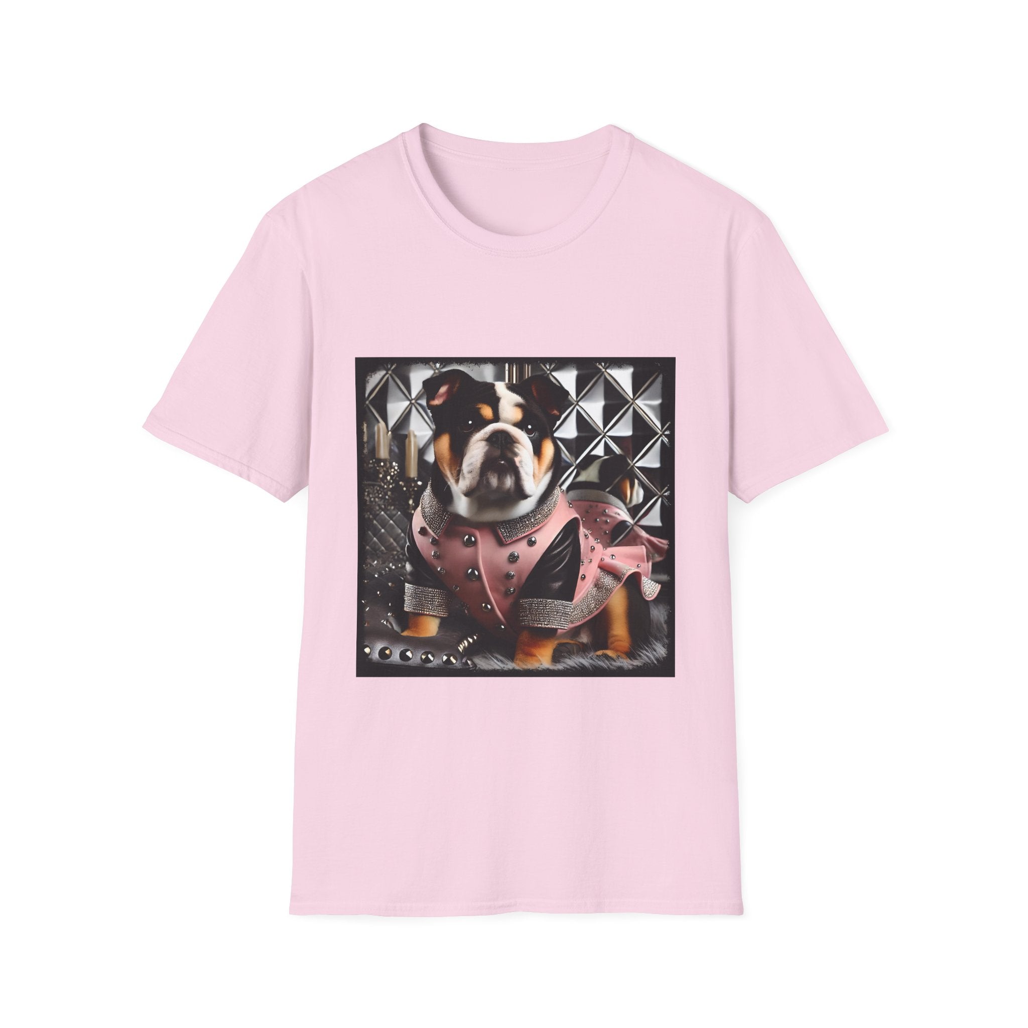 Bulldog Pink Rocker | Unisex Dog T-Shirt