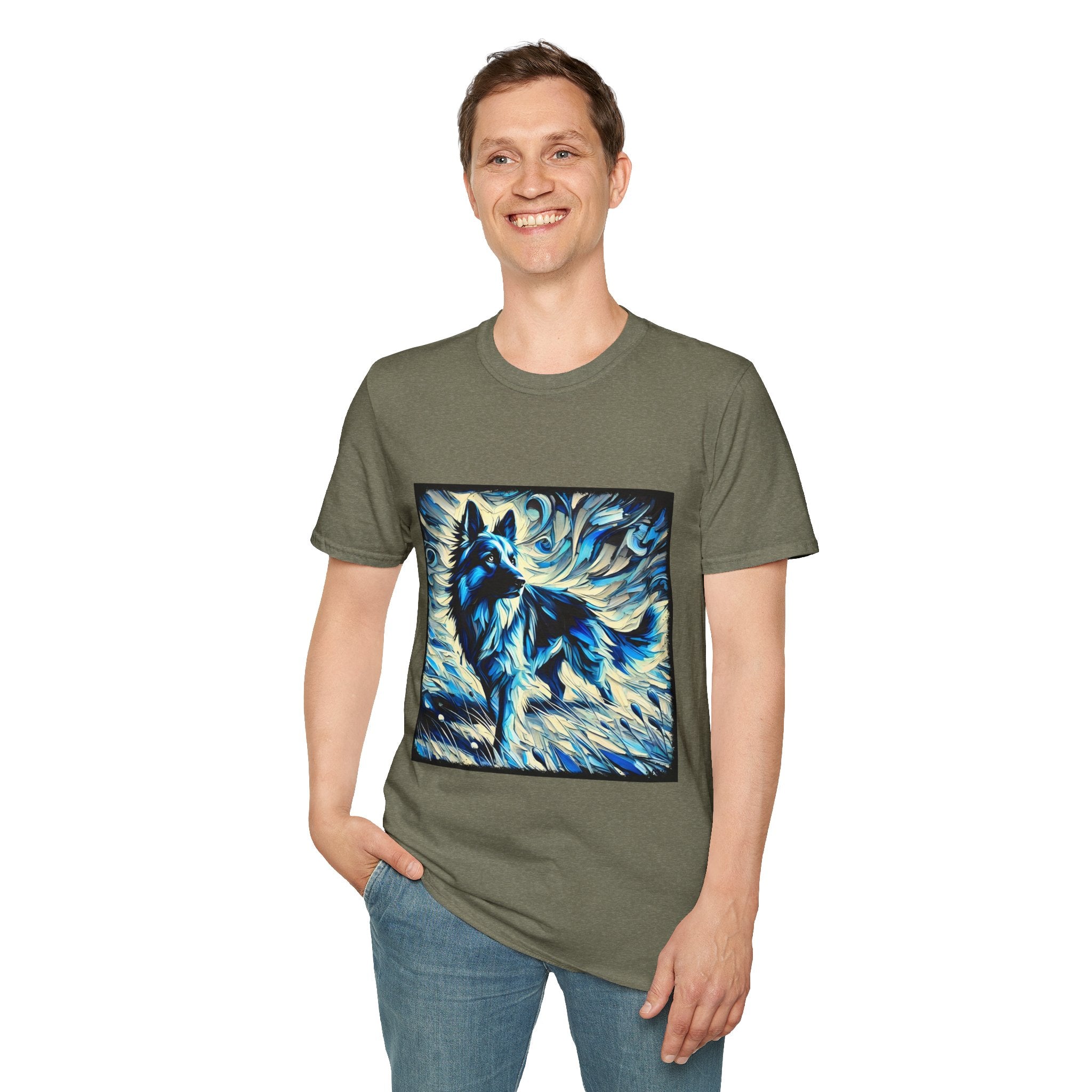 German Shepherd Blue Winter Swirl | Unisex Dog T-Shirt
