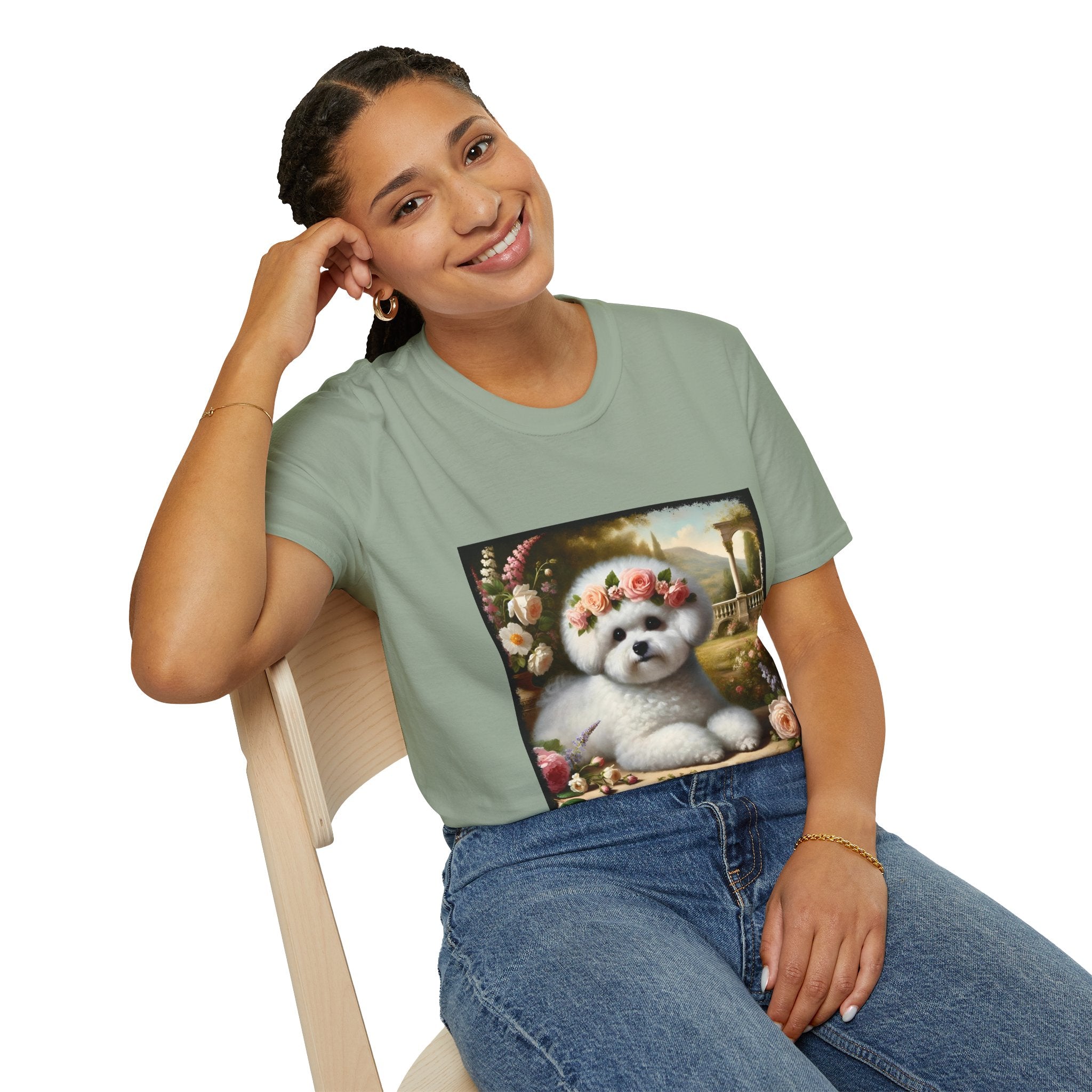 Bichon Frise Rose Pup | Unisex Dog T-Shirt