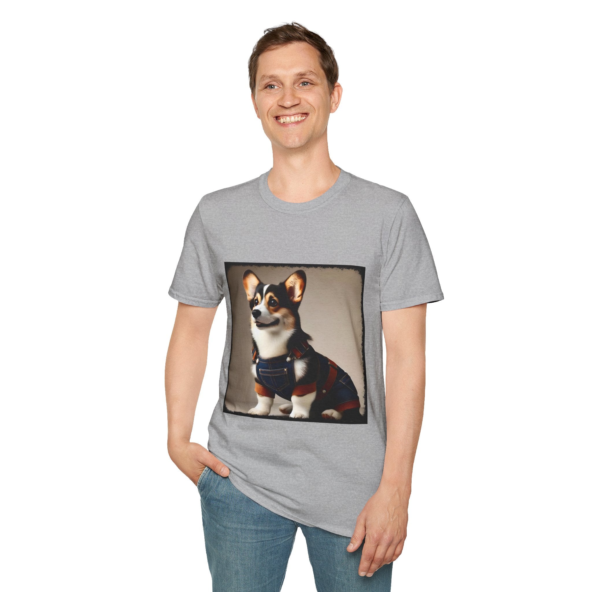 Pembroke Welsh Corgi Denim Dude | Unisex Dog T-Shirt