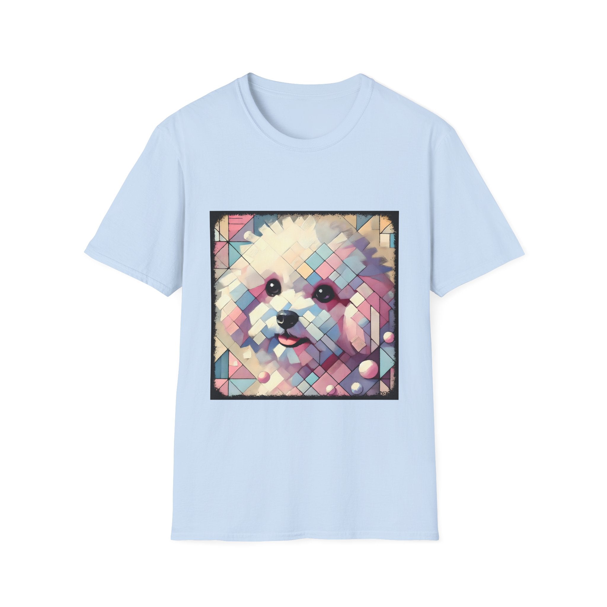 Bichon Frise Pastel Geometric | Unisex Dog T-Shirt