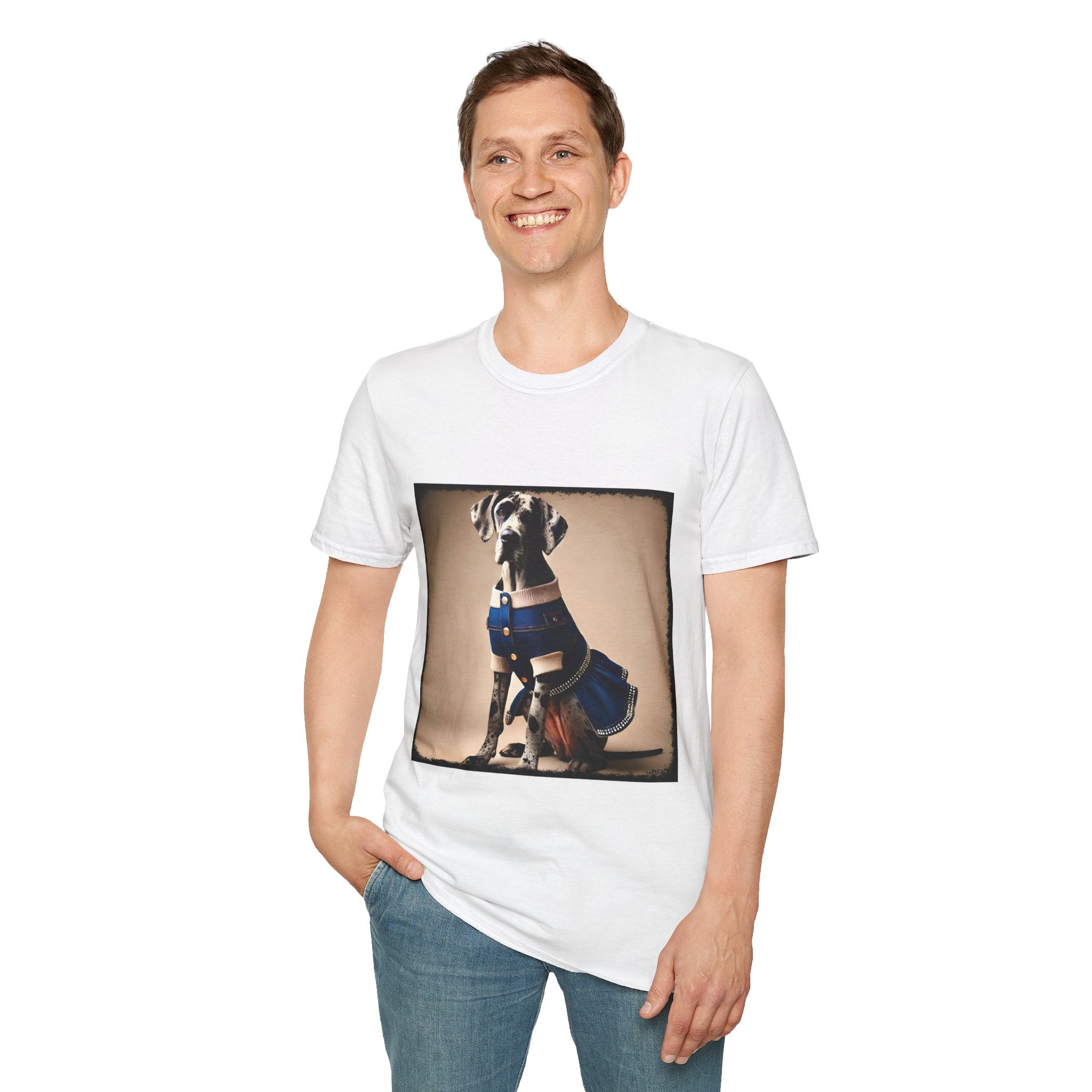 Great Dane Denim Darling | Unisex Dog T-Shirt