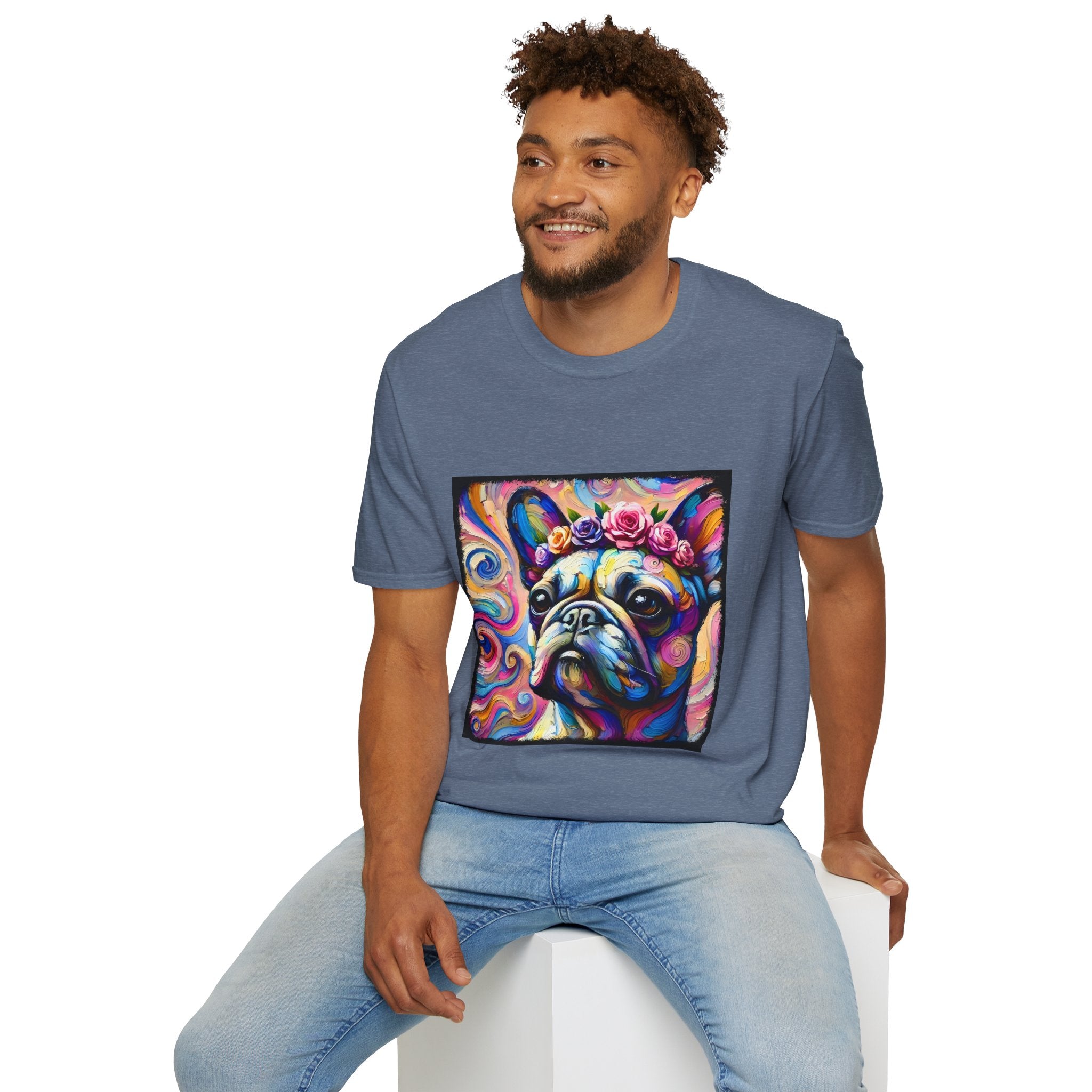 French Bulldog Rose Crown Swirl | Unisex Dog T-Shirt