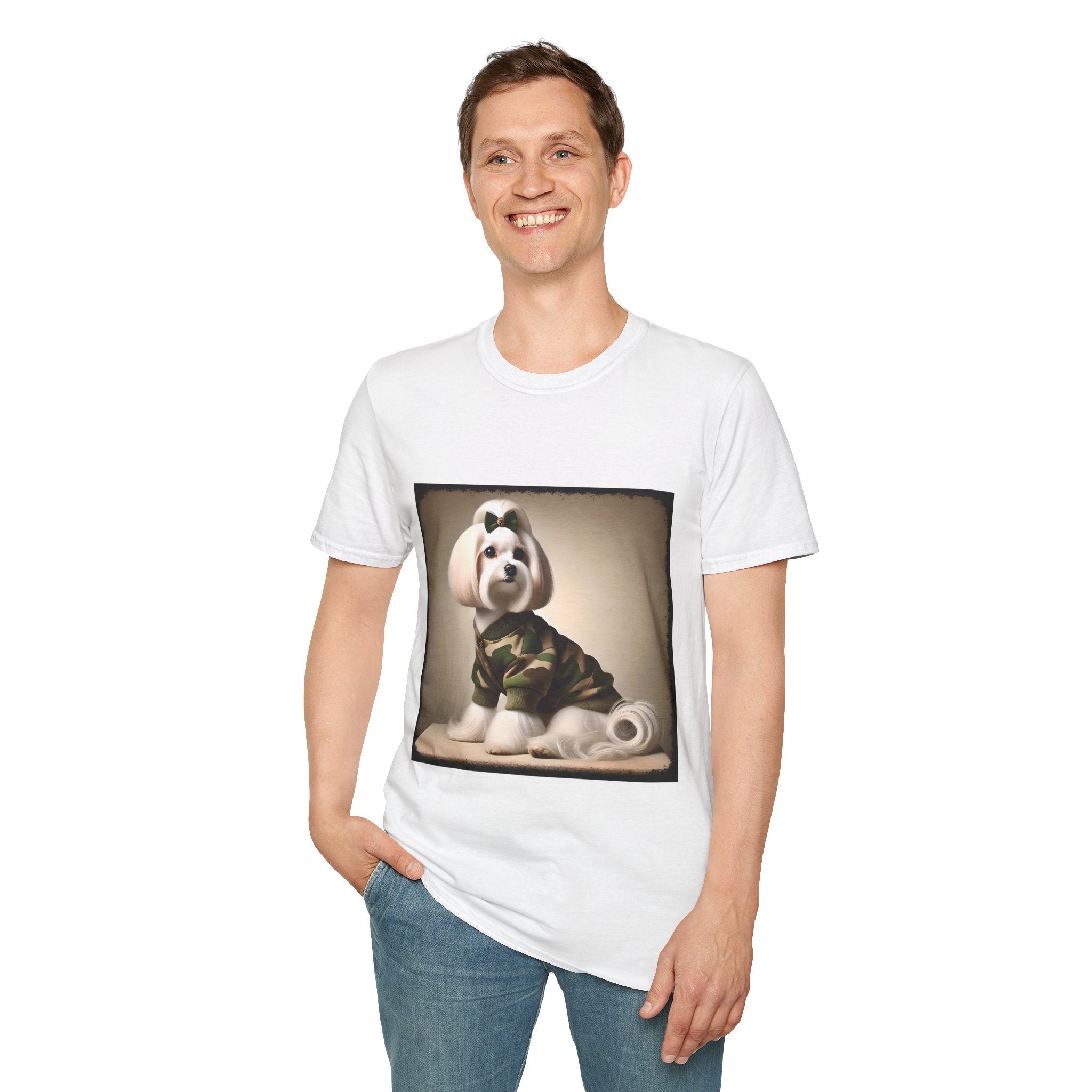 Maltese Camo Cutie | Unisex Dog T-Shirt