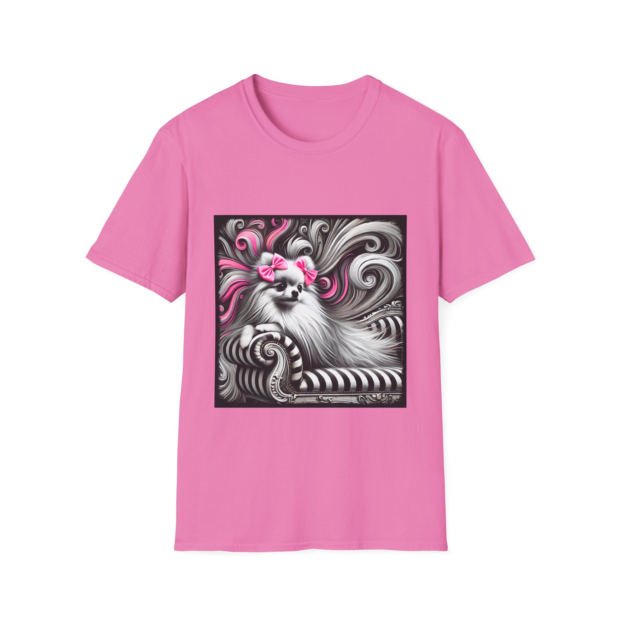 Pomeranian B&W Pink Bows | Unisex Dog T-Shirt