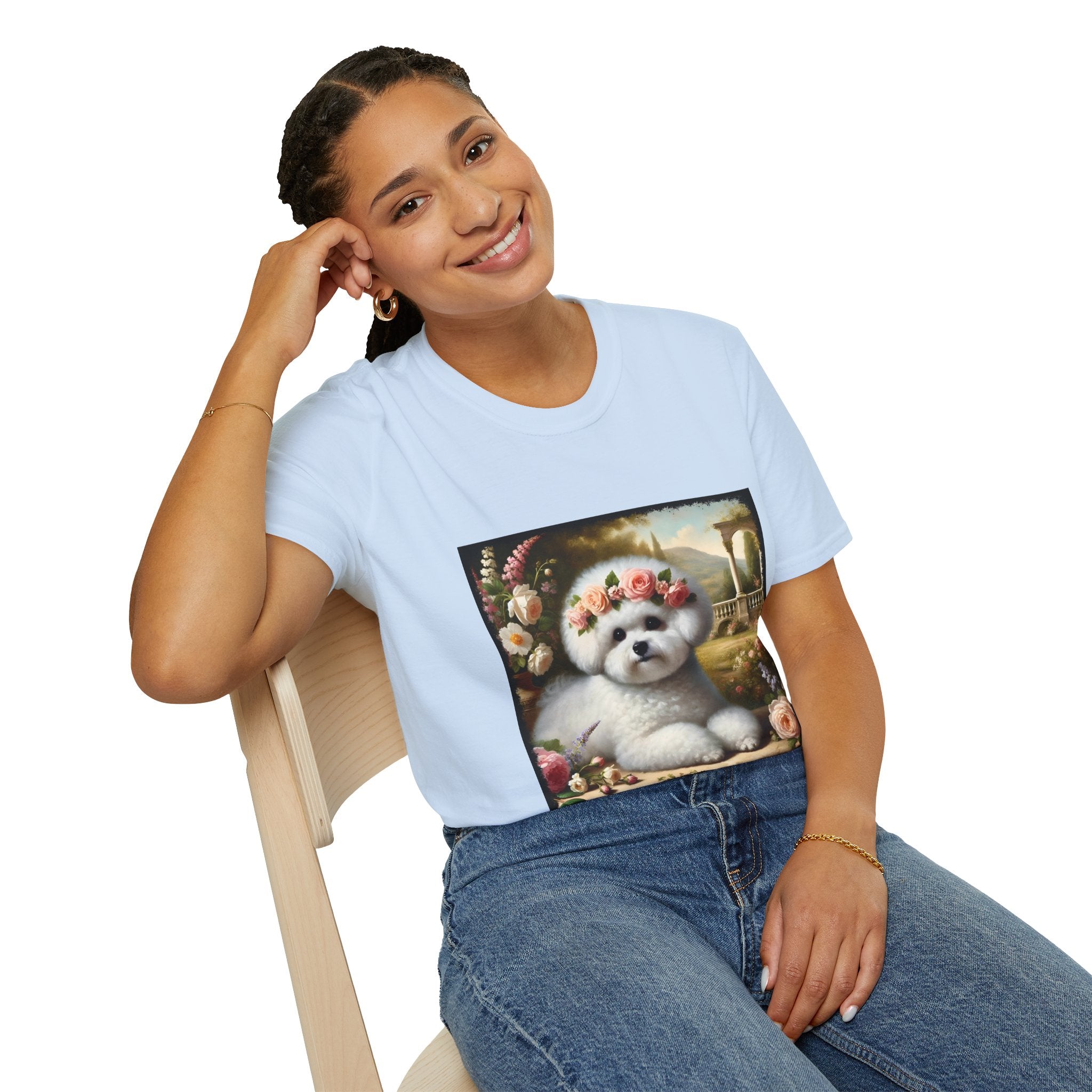Bichon Frise Rose Pup | Unisex Dog T-Shirt