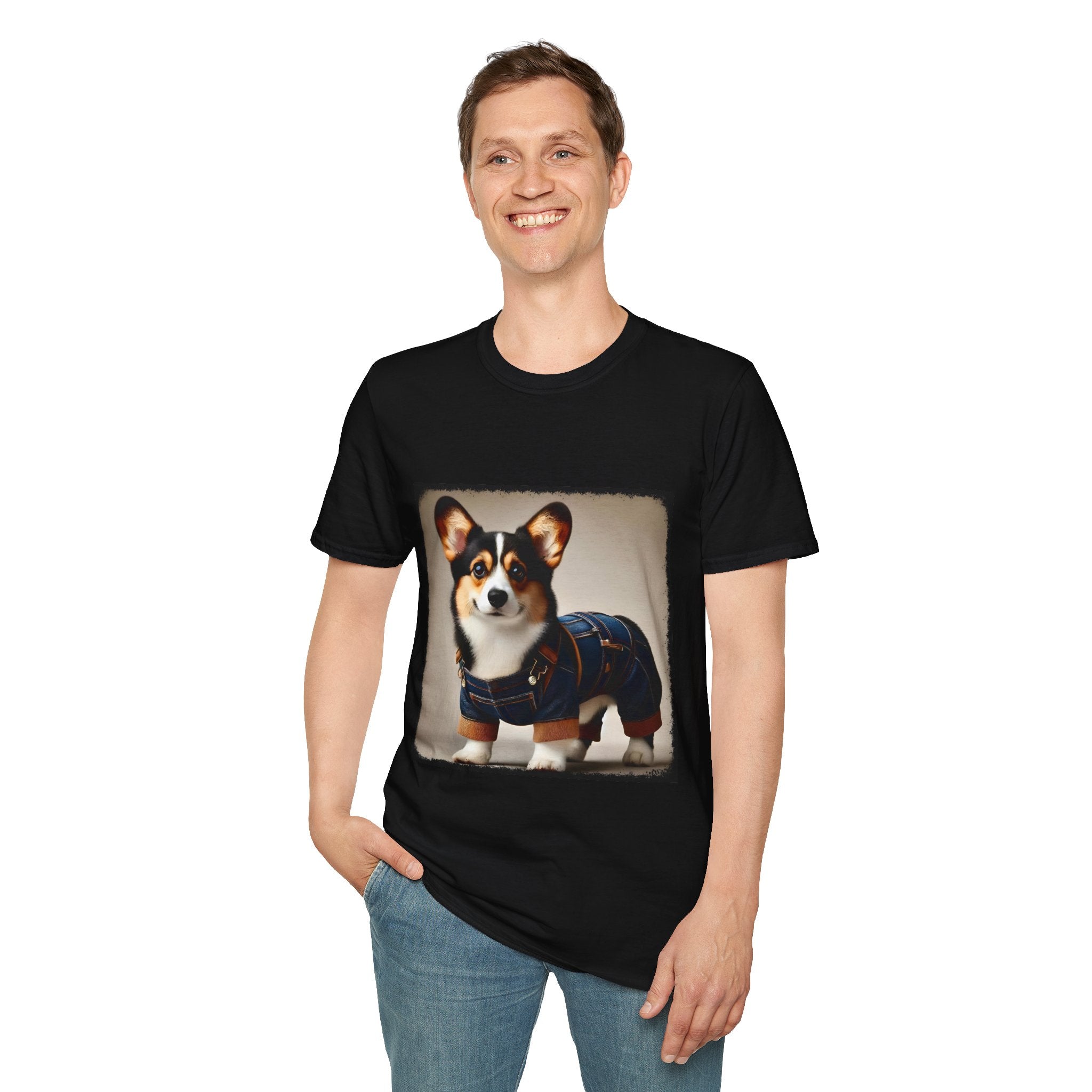 Pembroke Welsh Corgi Denim Doll | Unisex Dog T-Shirt
