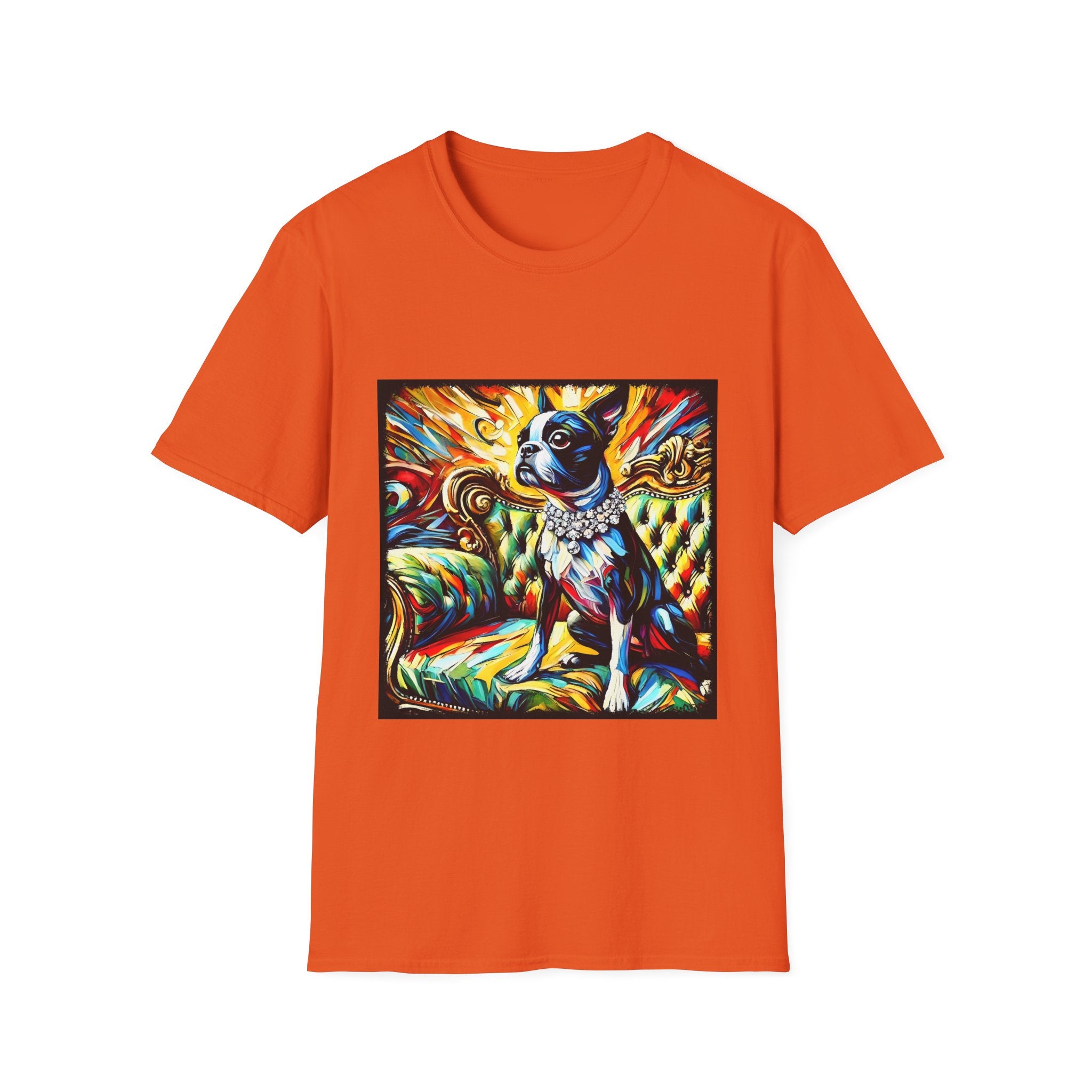 Boston Terrier Sunburst Swirl | Unisex Dog T-Shirt