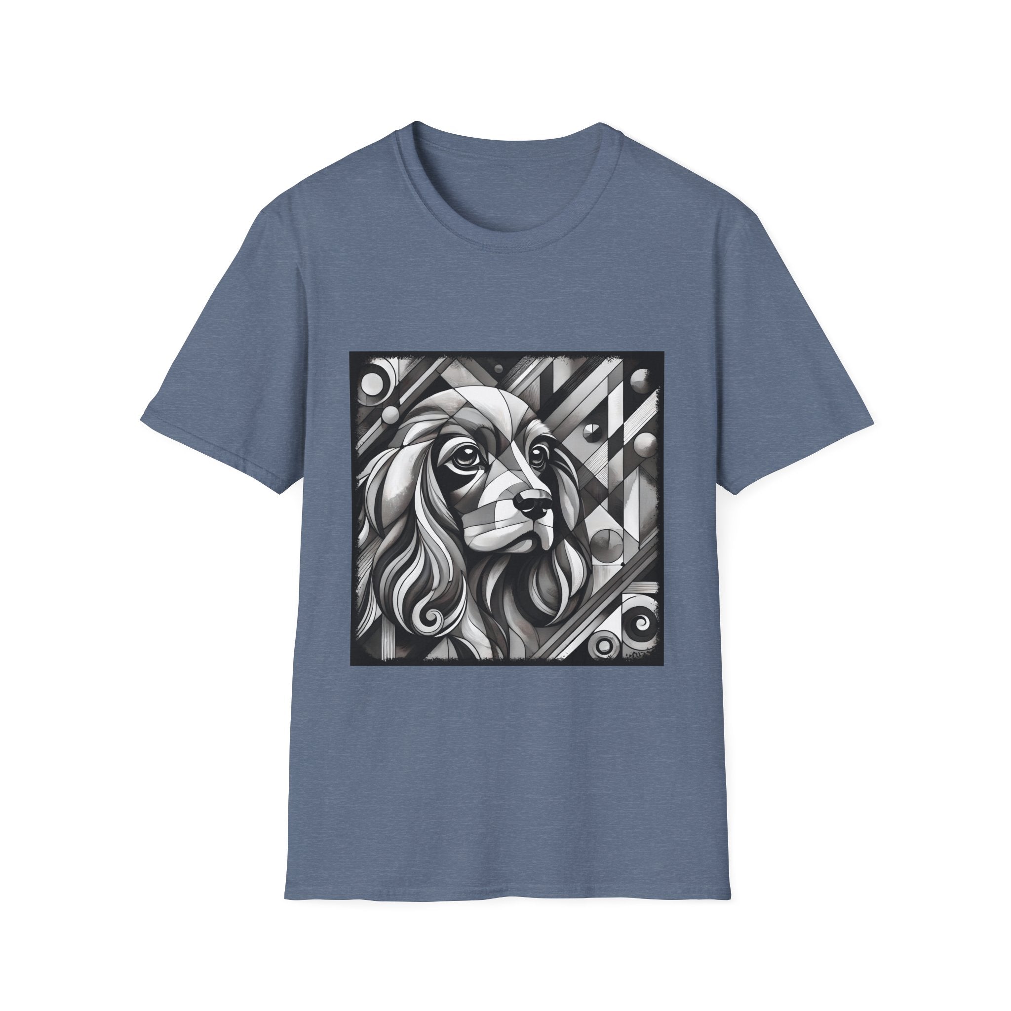 Cocker Spaniel B&W Bold Geometric | Unisex Dog T-Shirt