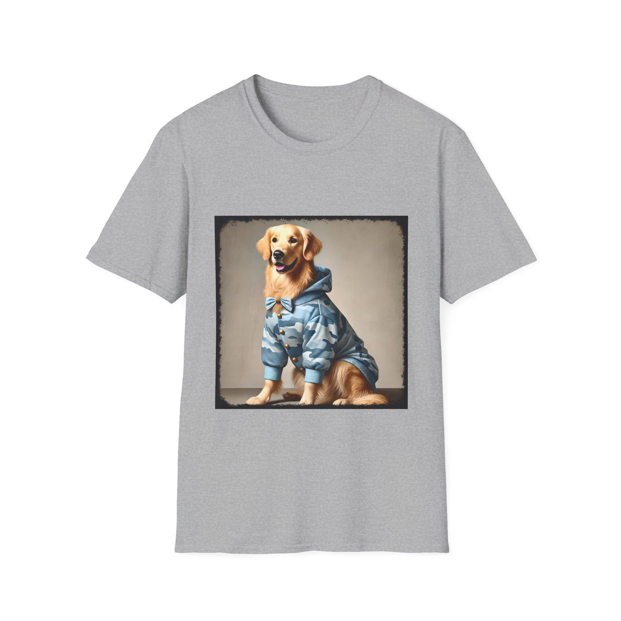 Golden Retriever Blue Camo Cutie | Unisex Softstyle T-Shirt