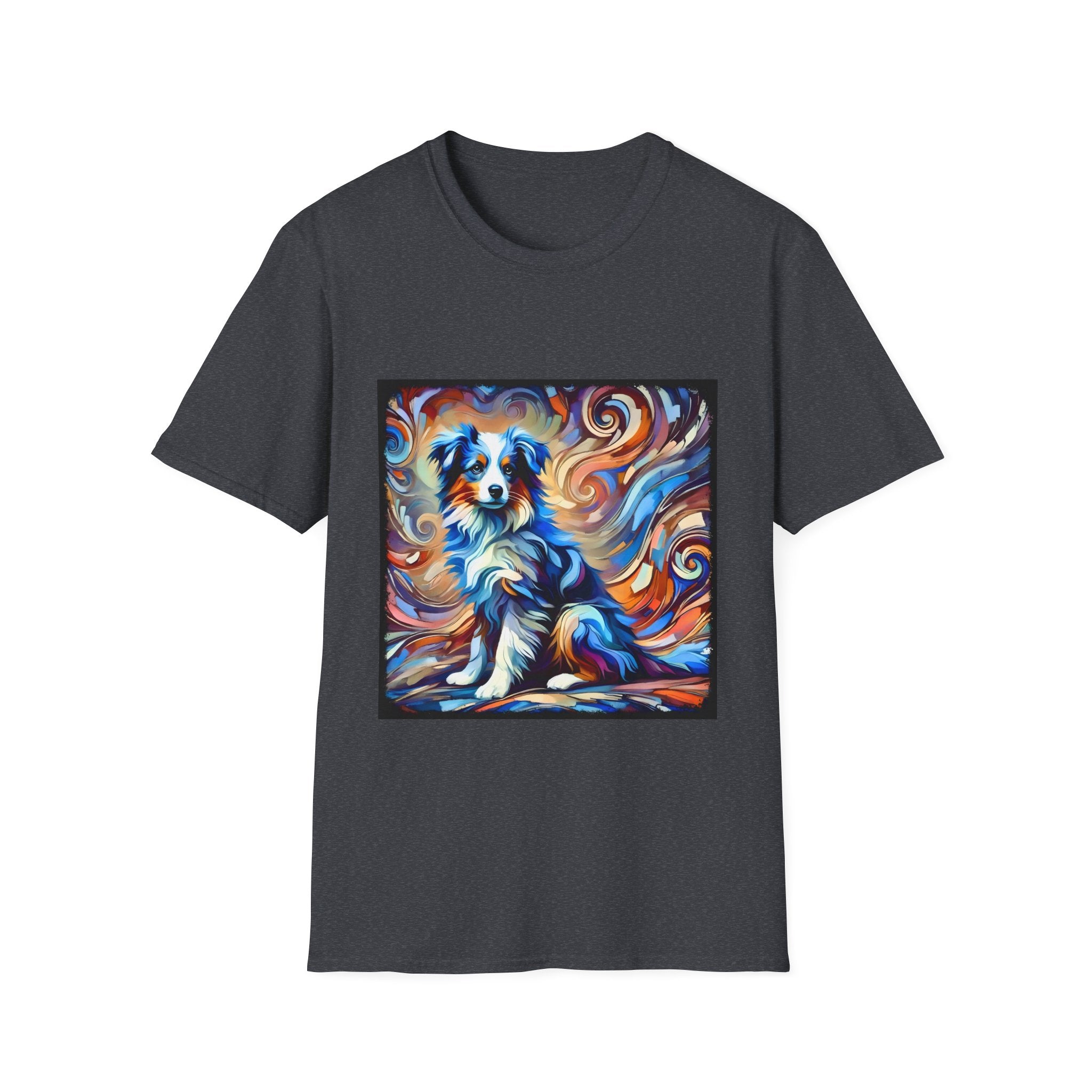 Miniature American Shepherd Blue Merle Swirl | Unisex Softstyle T-Shirt