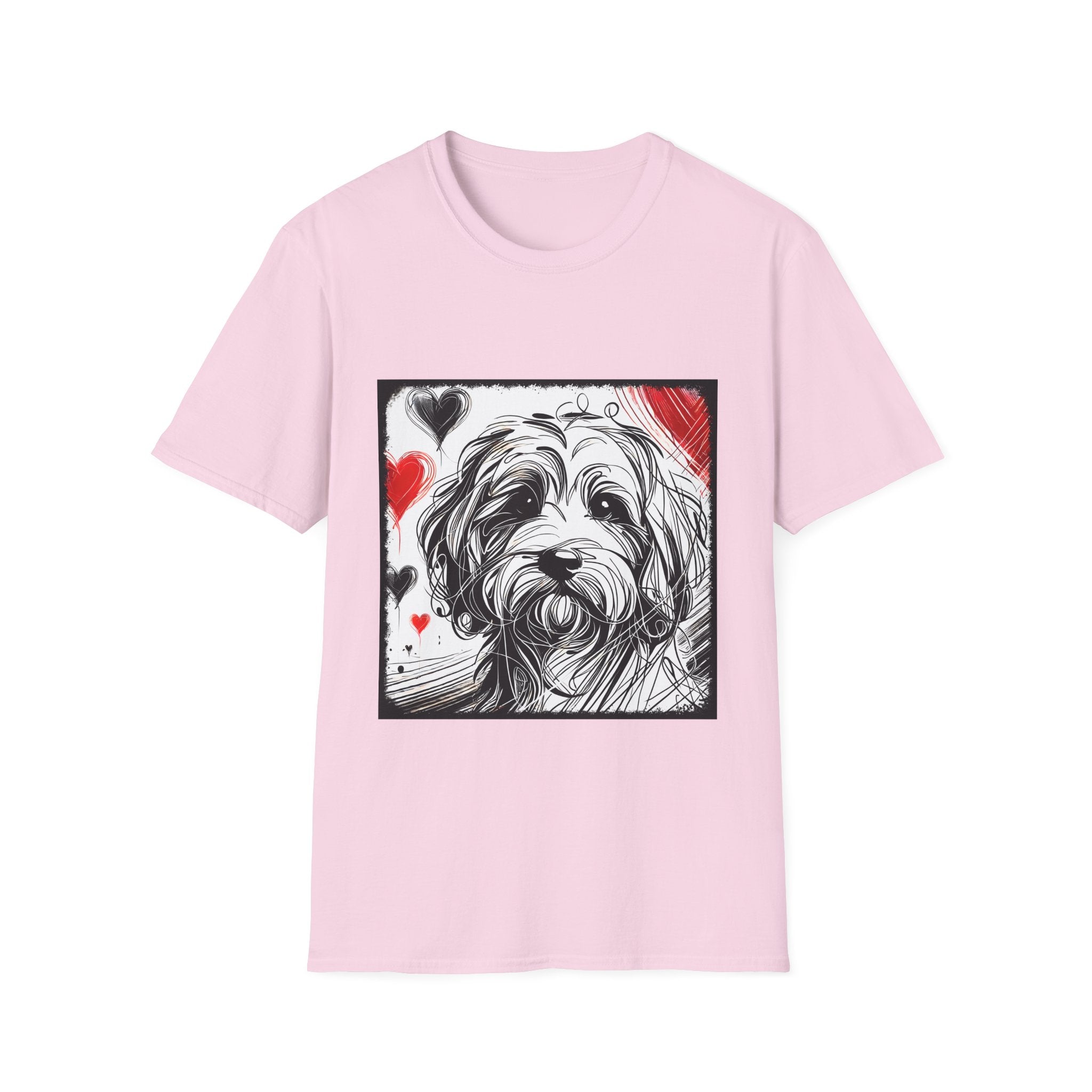 Cavapoo Bold Heart Sketch | Unisex Dog T-Shirt