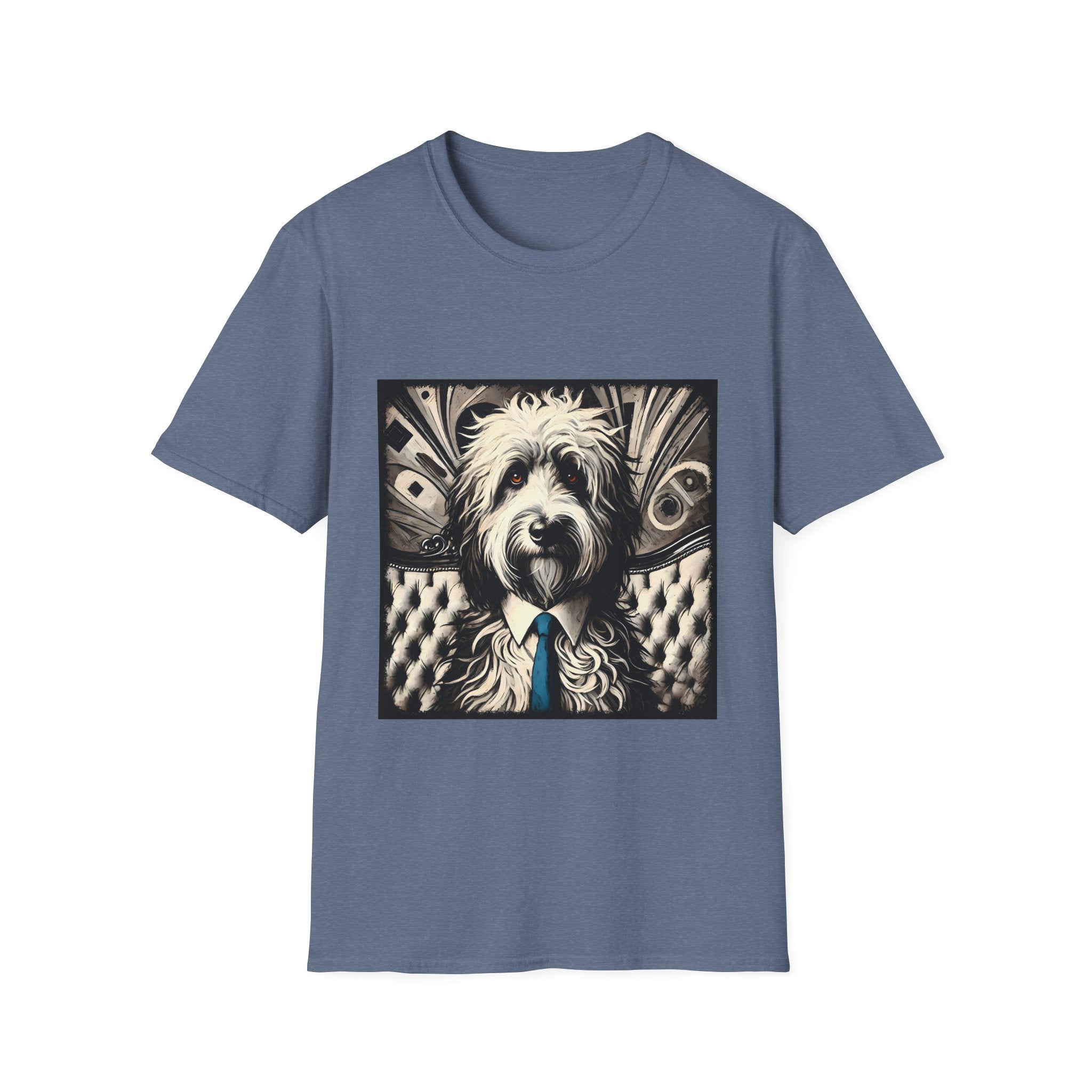 Sheepadoodle B&W Bold Eyes | Unisex Dog T-Shirt