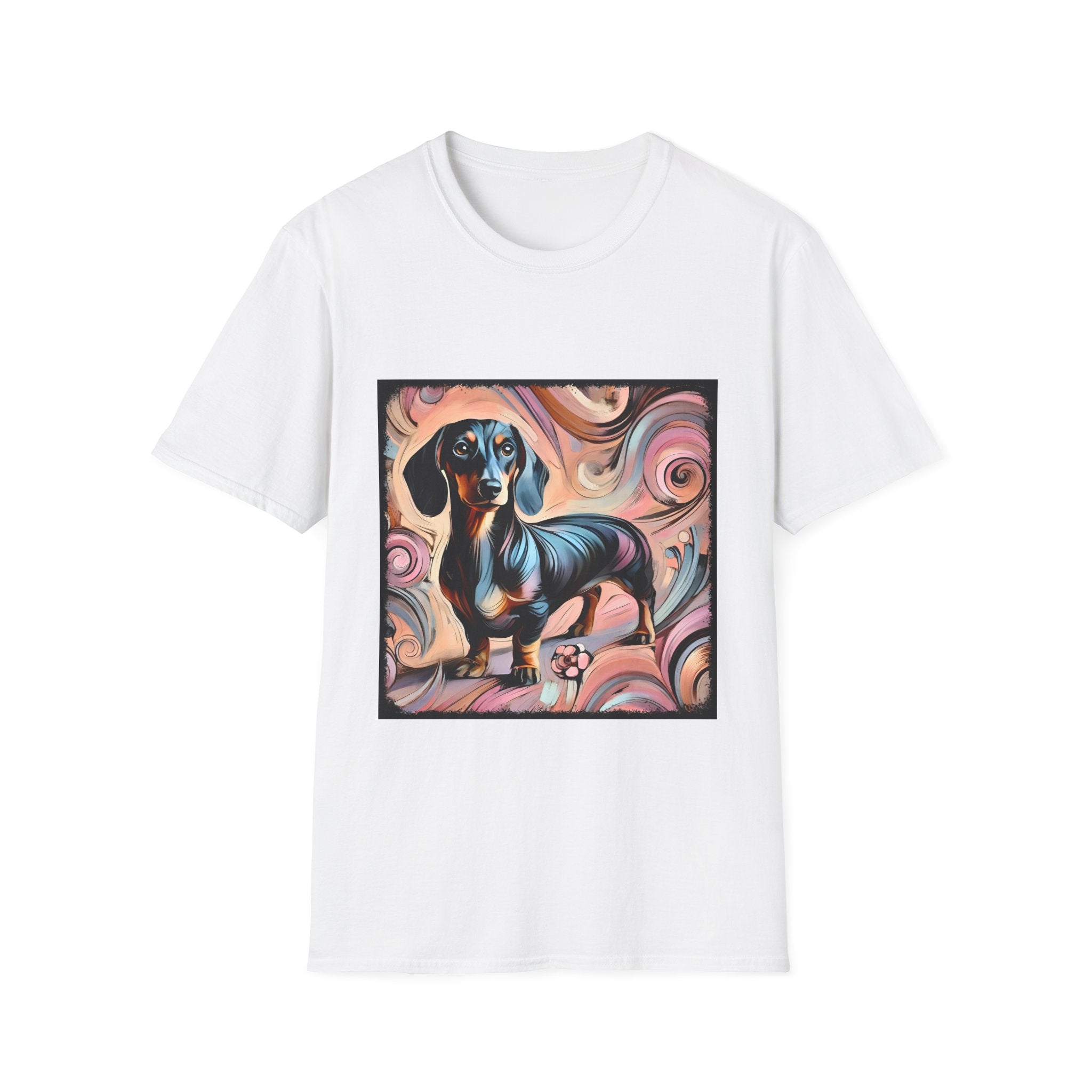 Dachshund Pink Swirl | Unisex Dog T-Shirt