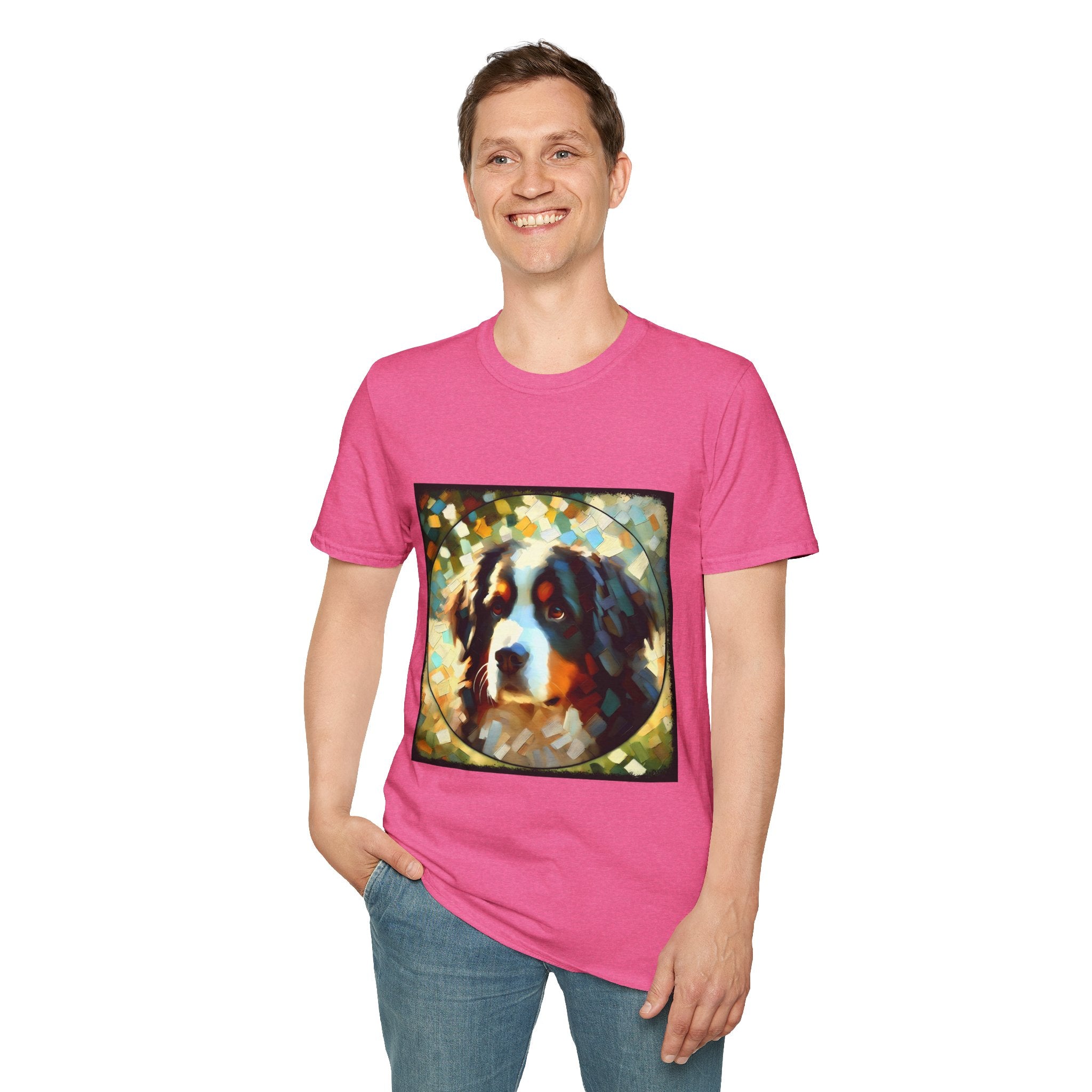 Bernese Mountain Dog Pixel Classic | Unisex Dog T-Shirt