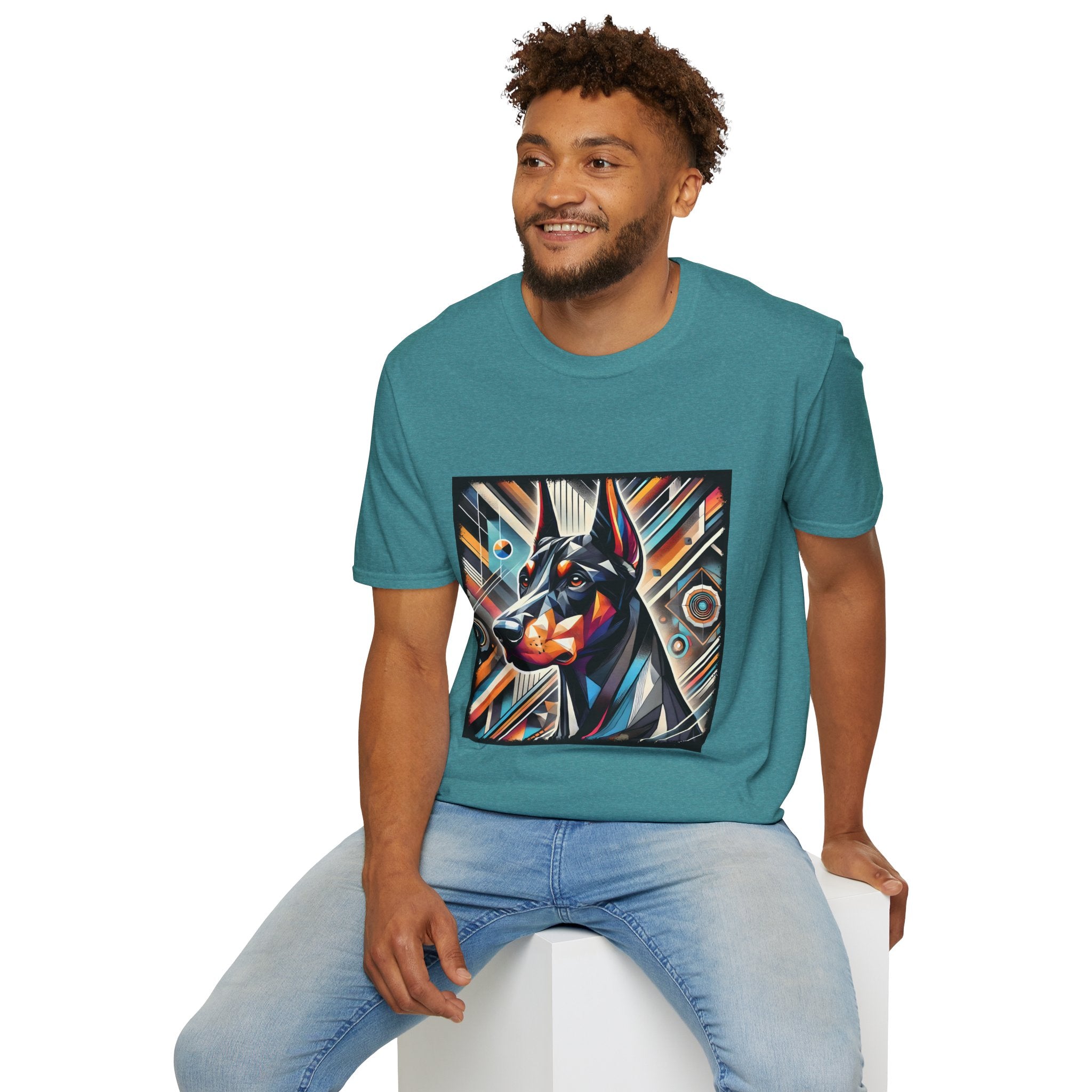Doberman Pinscher Multicolored Geometric | Unisex Dog T-Shirt